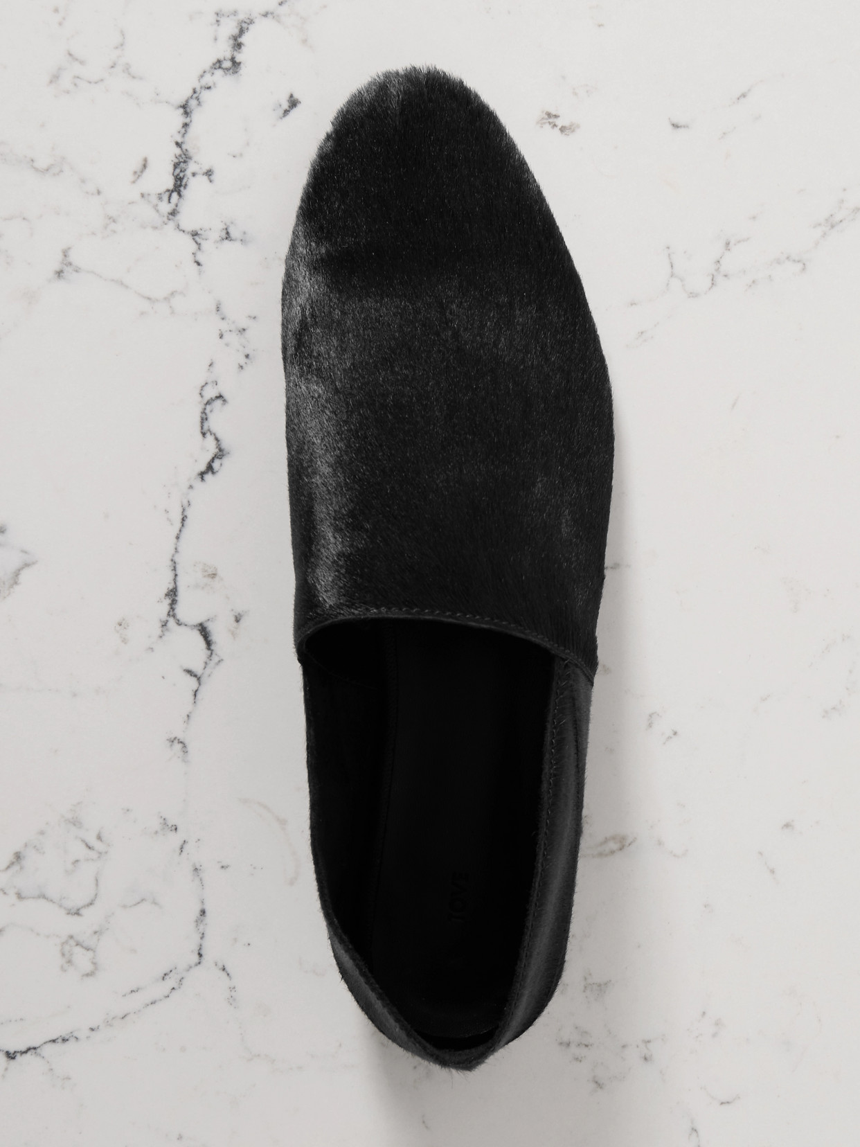 Tove Pascale Calf Hair Slippers In Black