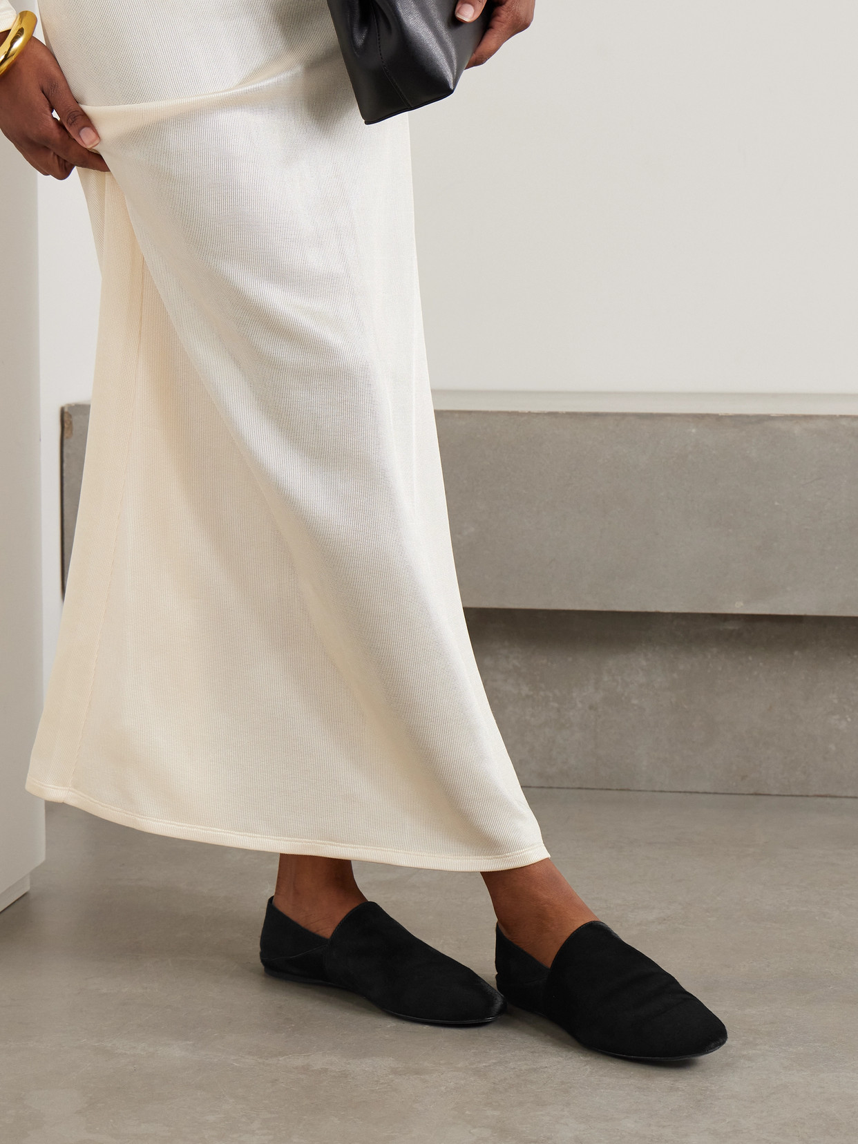 Tove Pascale Calf Hair Slippers In Black