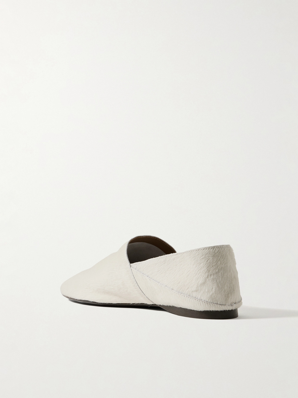 Tove Pascale Calf Hair Slippers In Ecru