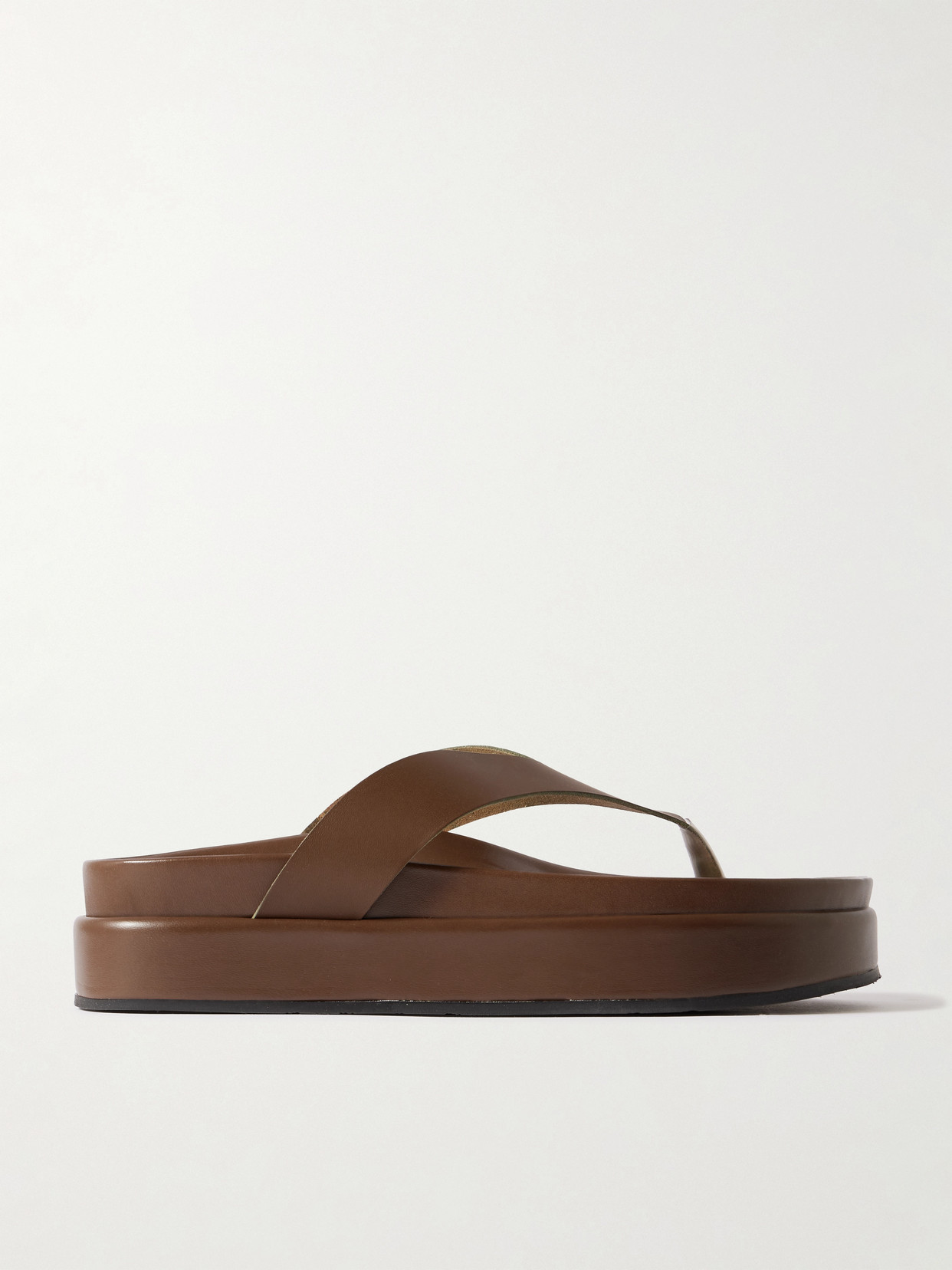 Ancient Greek Sandals - Charys2flatform Leather Platform Sandals - Brown