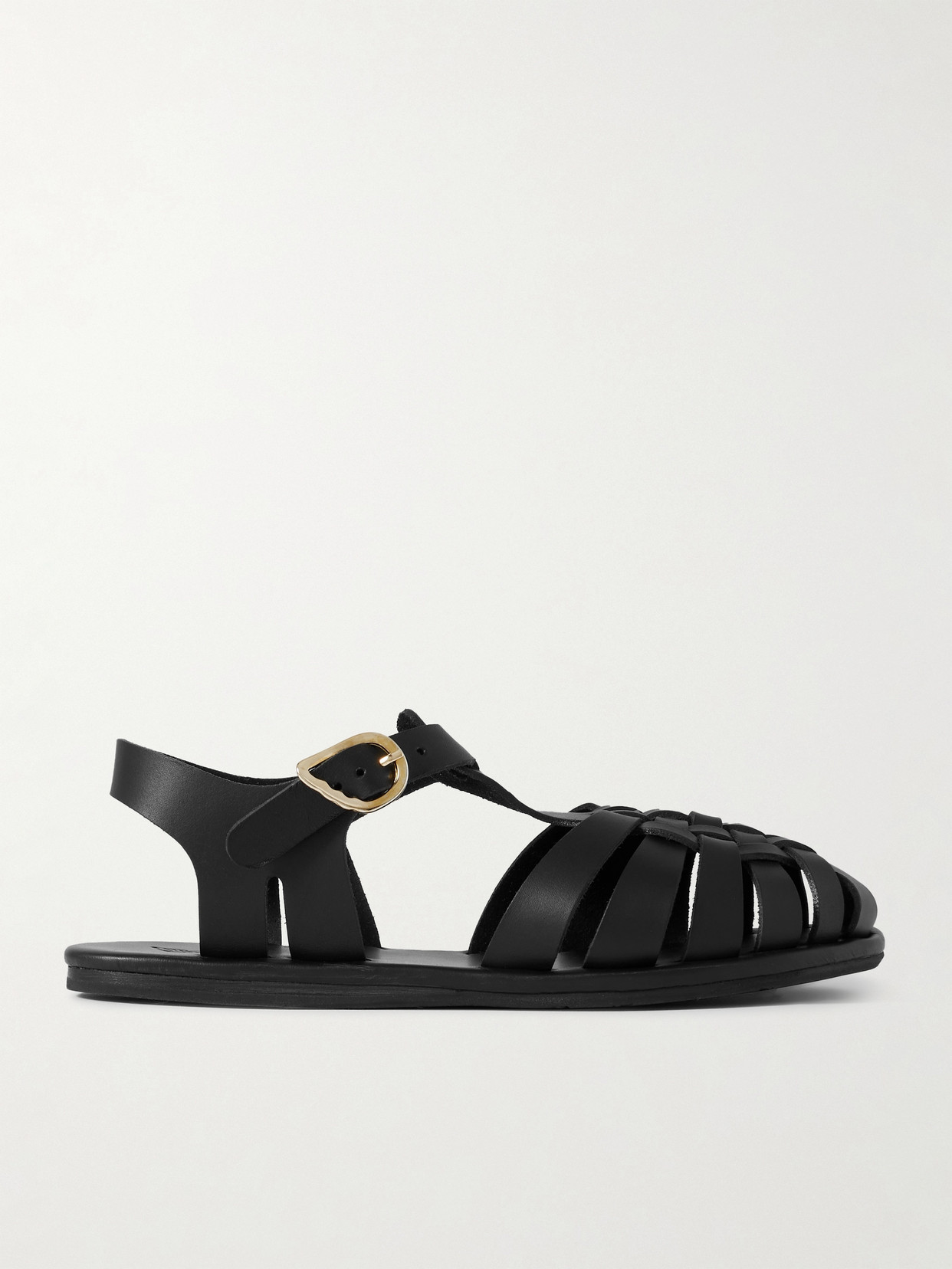 Ancient Greek Sandals Karina Woven Leather Sandals In Black