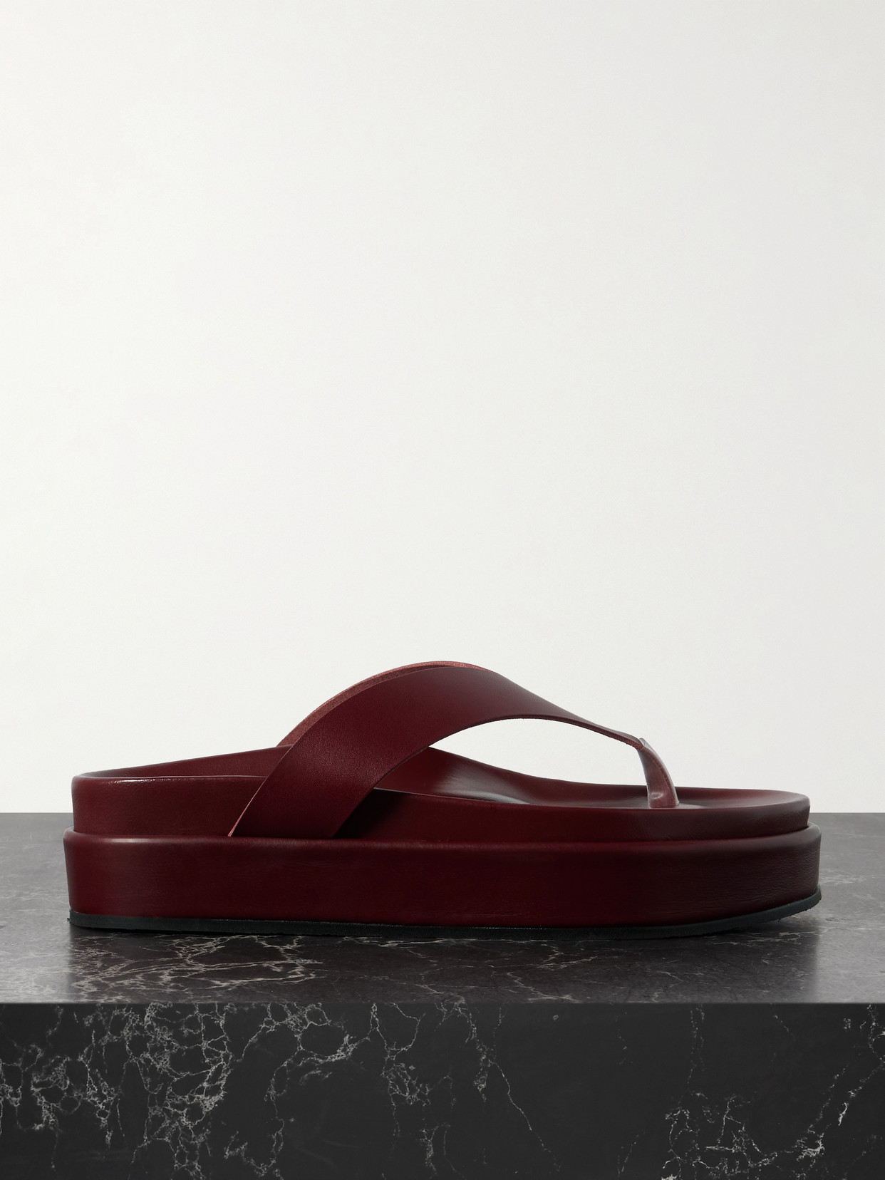 Ancient Greek Sandals Charys2flatform Leather Platform Sandals In Red