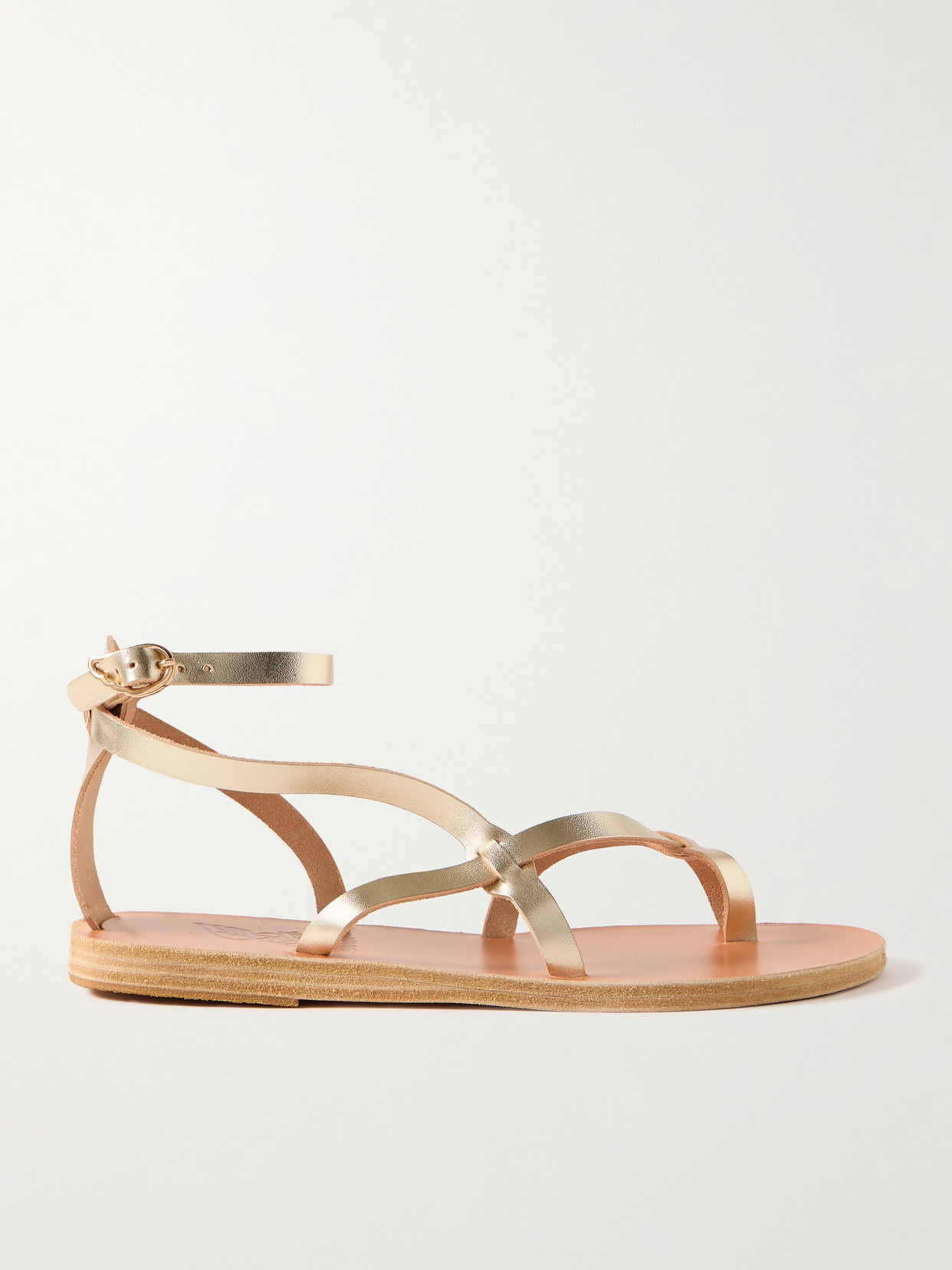 Ancient Greek Sandals Tomi Metallic Leather Sandals In Gold