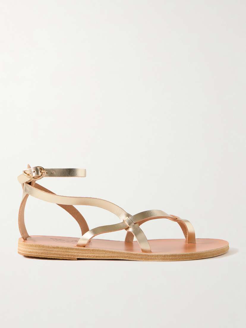 Ancient Greek Sandals Tomi Metallic Leather Sandals