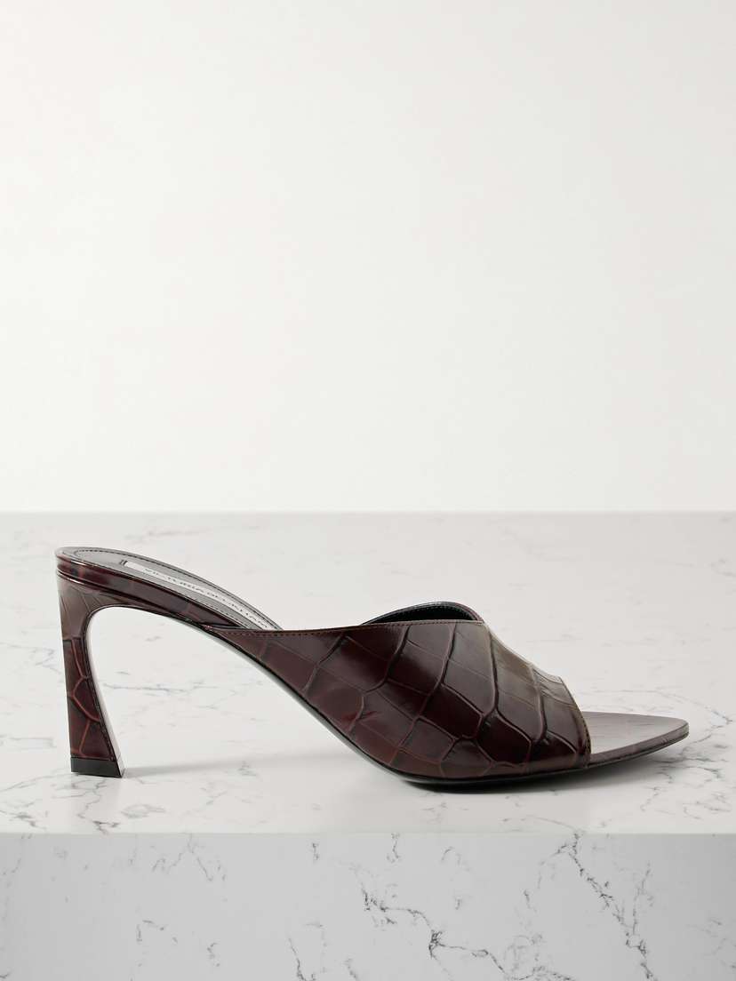 Victoria Beckham Croc-effect Leather Sandals