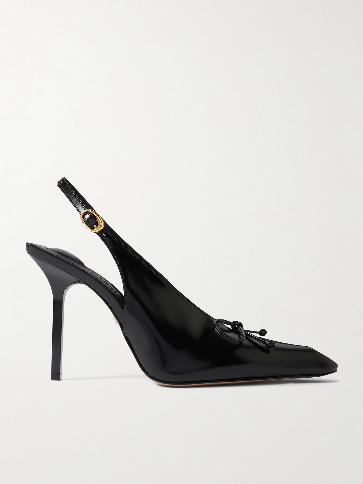Jacquemus - Cubisto Bow-detailed Leather Slingback Pumps - Black