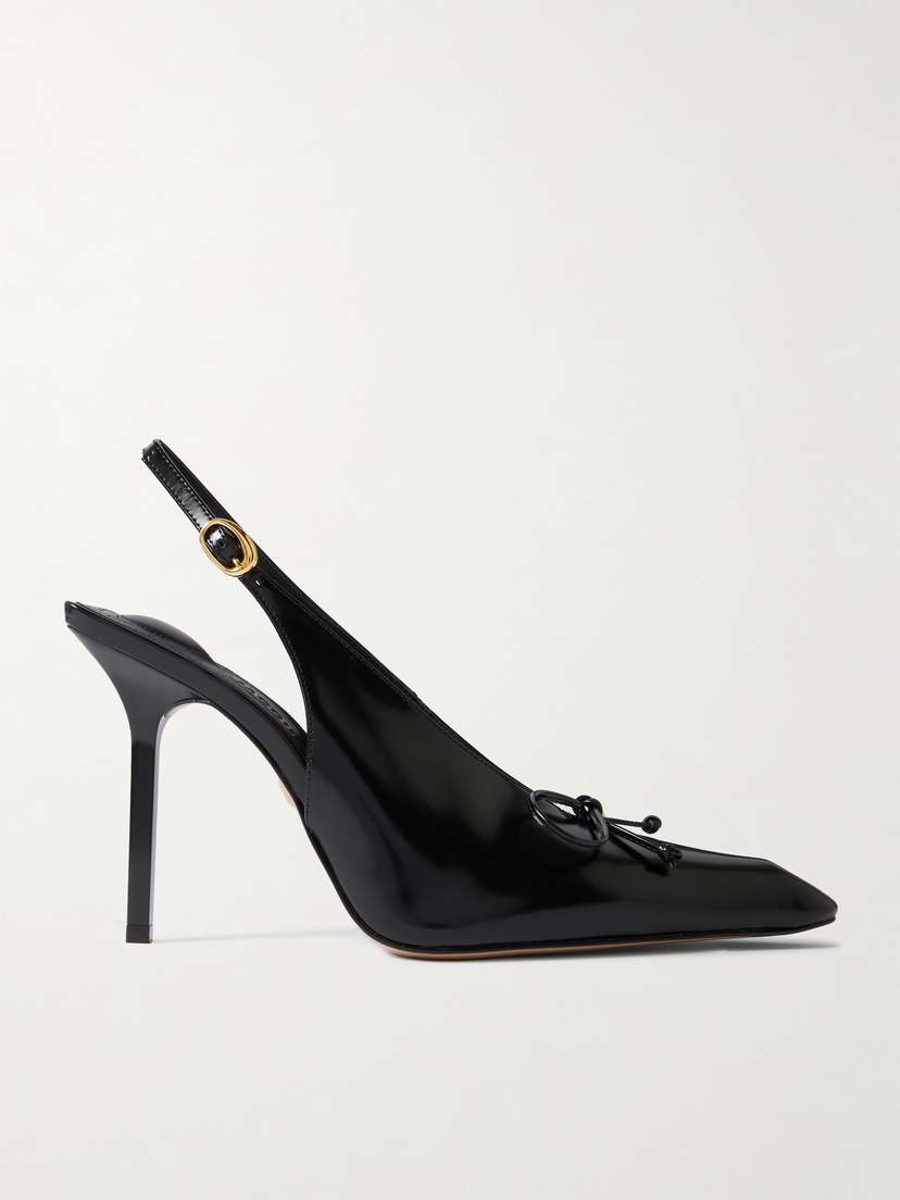 Jacquemus Cubisto Bow-detailed Leather Slingback Pumps