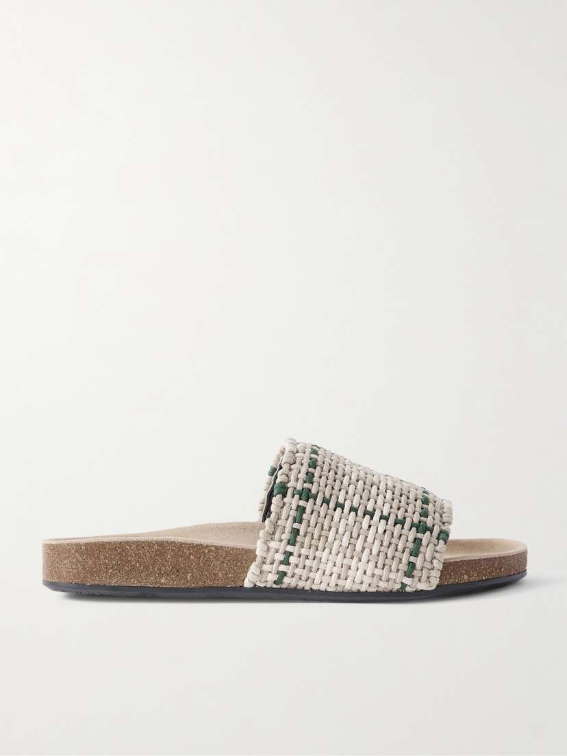 JW Anderson Checked Waxed-cotton Slides