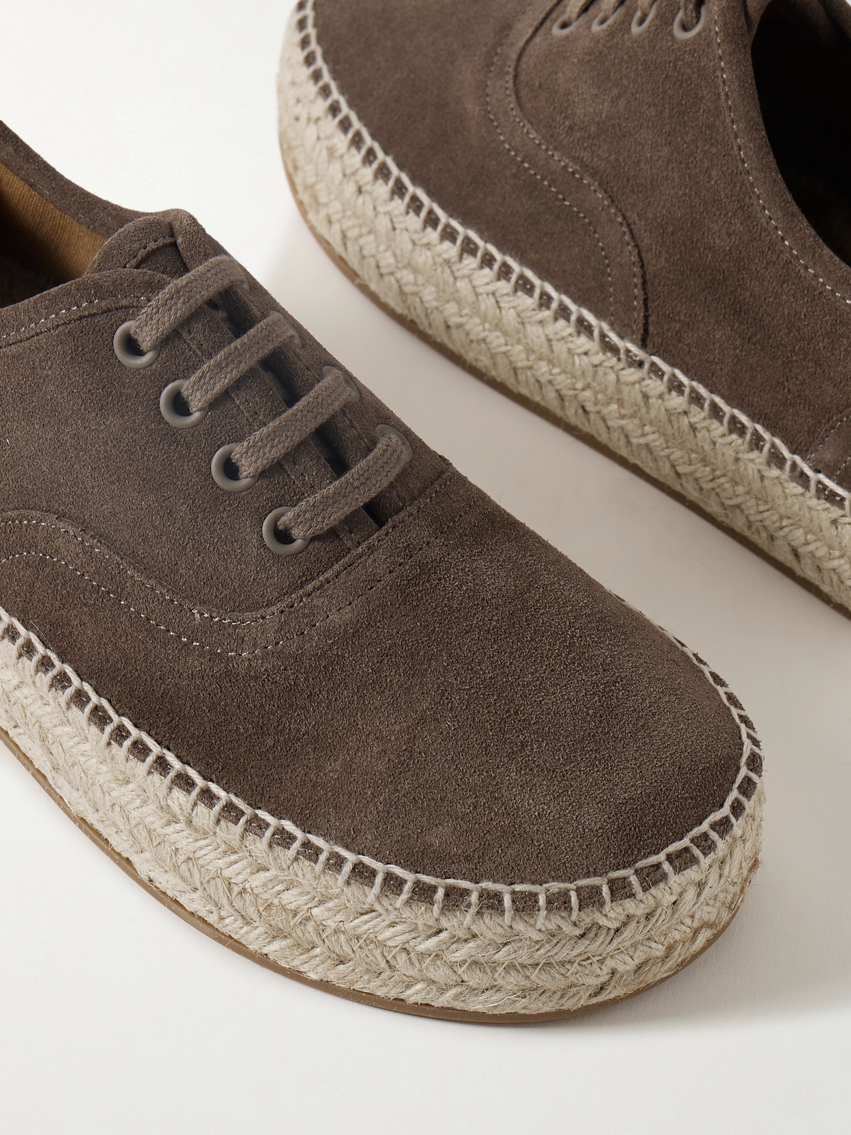 Jw Anderson Suede Espadrille Platform Sneakers In Brown