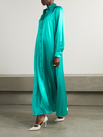 Dolce&Gabbana Silk-satin maxi shirt dress