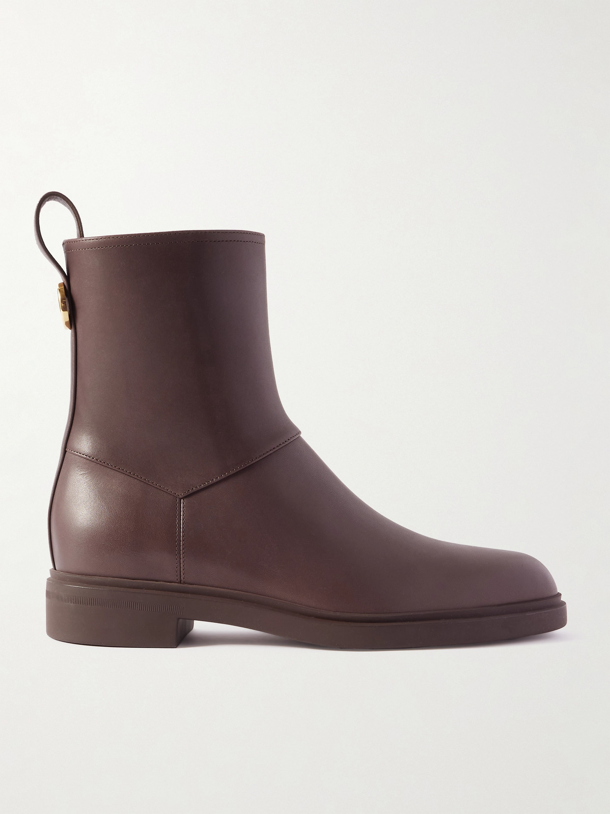 Loro Piana Kilda Paneled Leather Ankle Boots In Brown