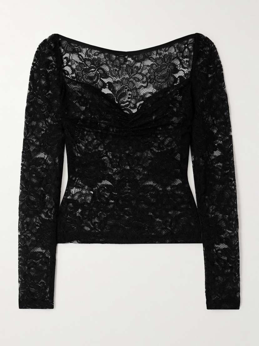 Dolce & Gabbana Gathered Lace Blouse