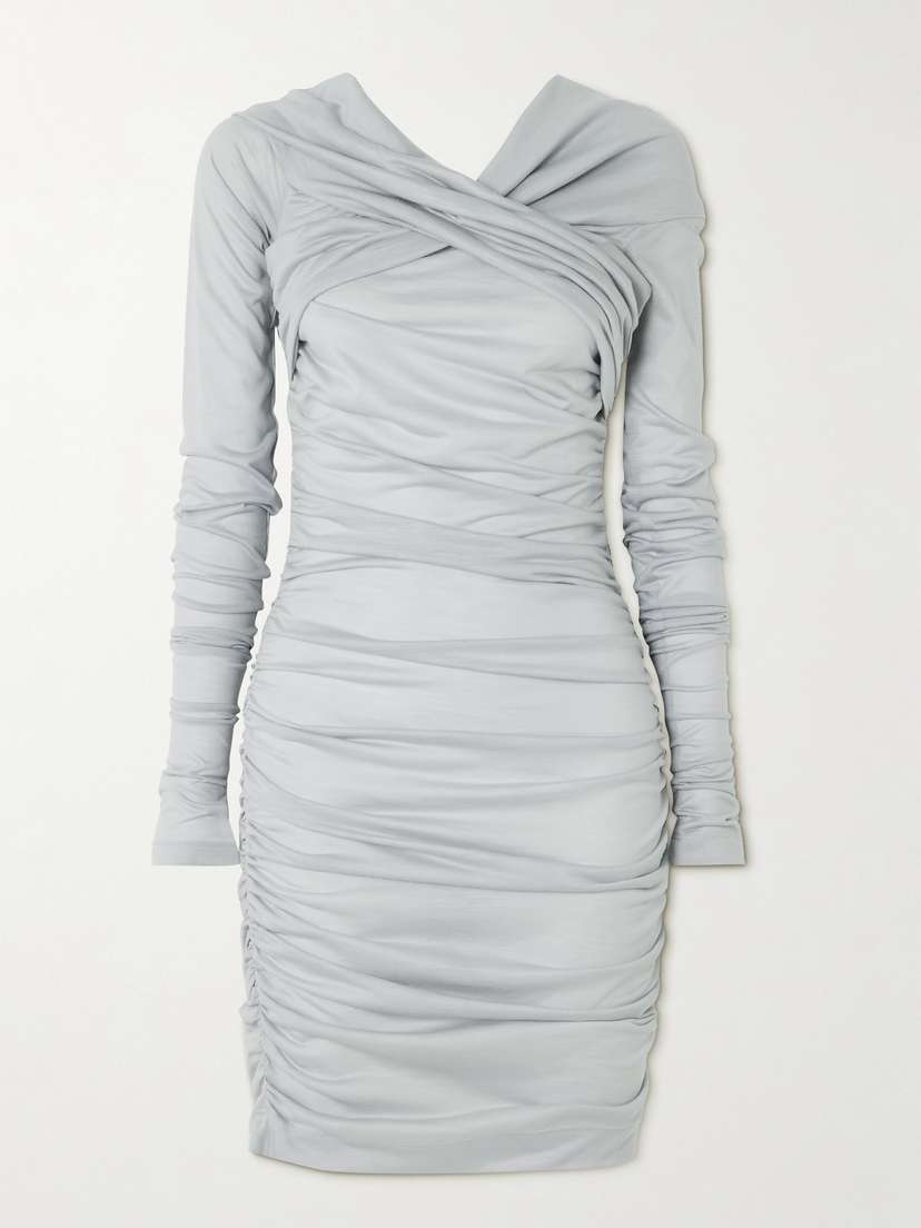 Dolce & Gabbana Draped Wool-jersey Mini Dress