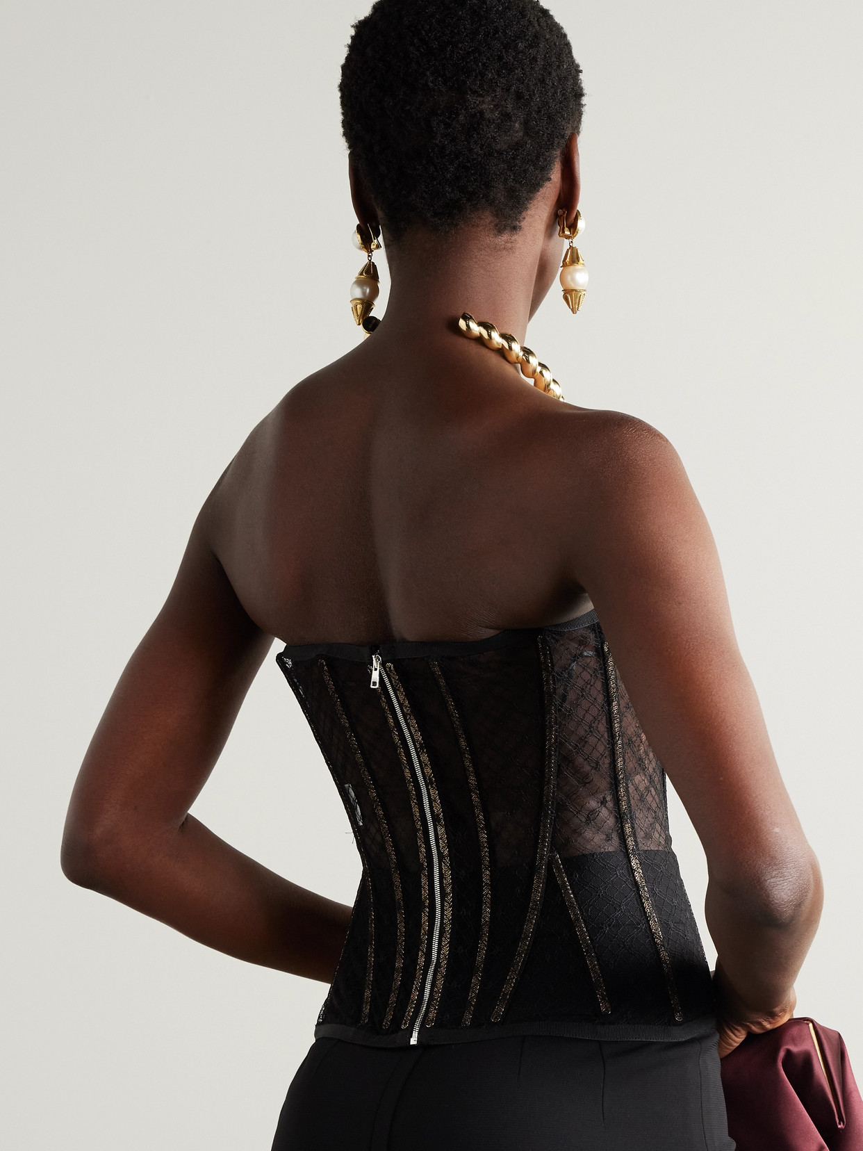 Point D'Esprit Bustier Top