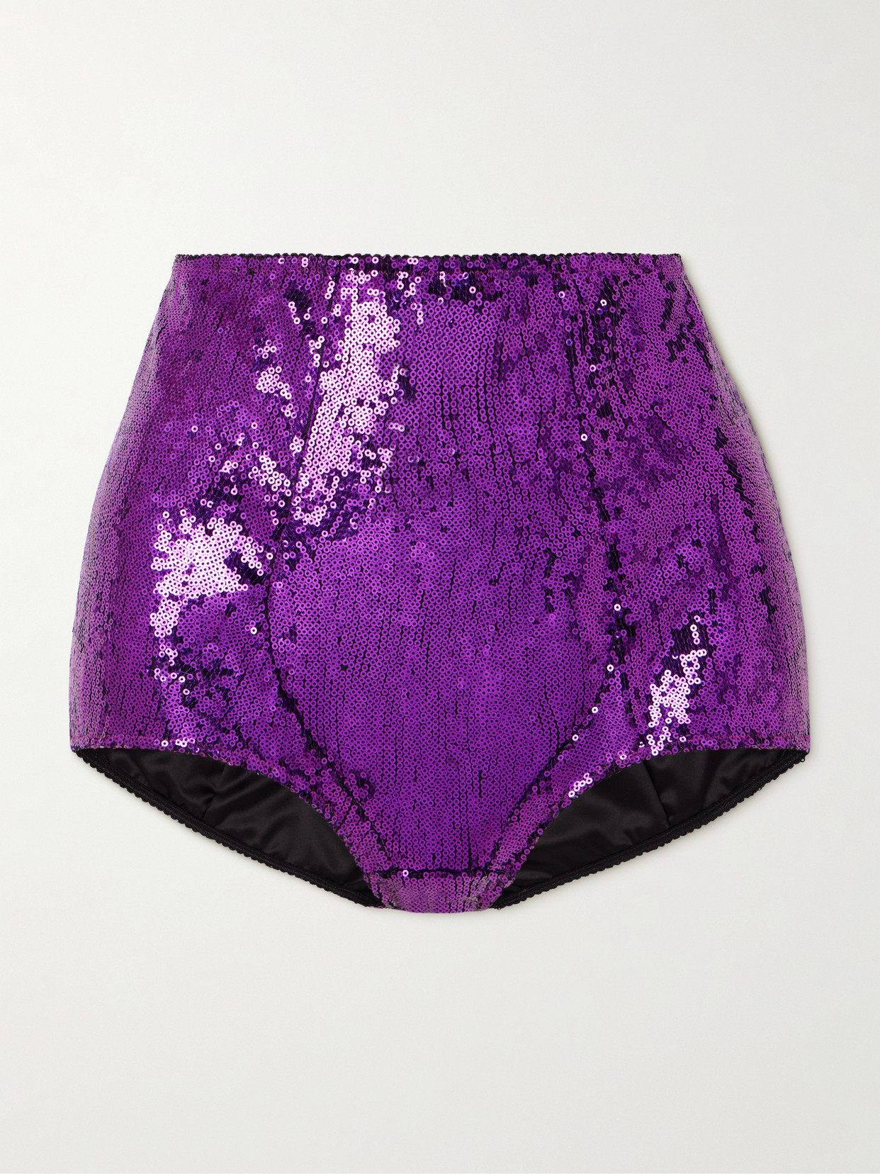 Dolce & Gabbana Sequined Tulle Briefs In Purple