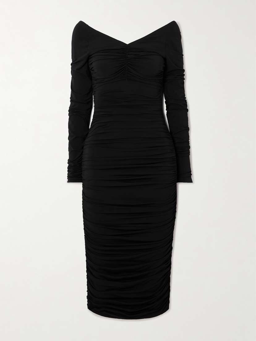 Dolce & Gabbana Ruched Jersey Midi Dress