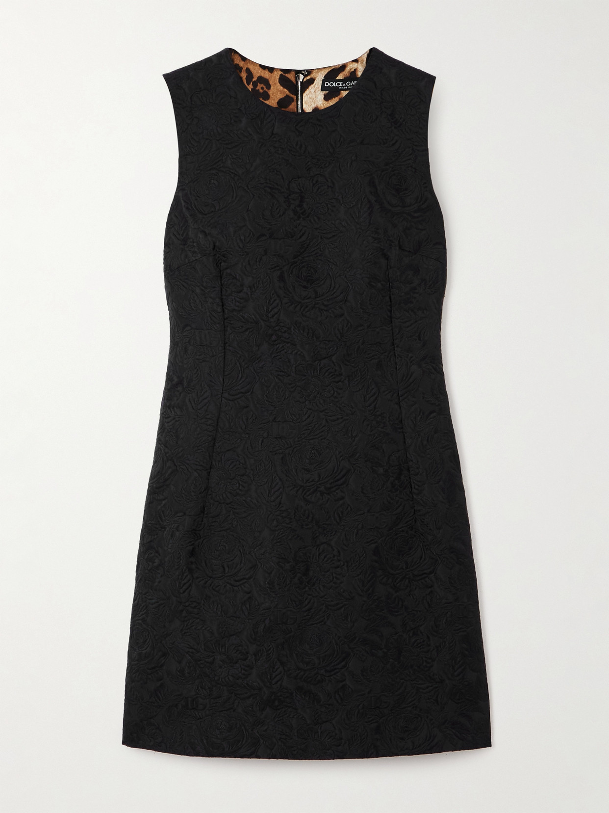 Dolce & Gabbana Matelassé Mini Dress In Black