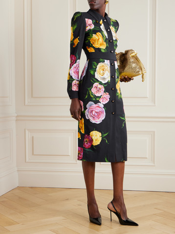 Dolce&Gabbana Floral-print cady midi dress