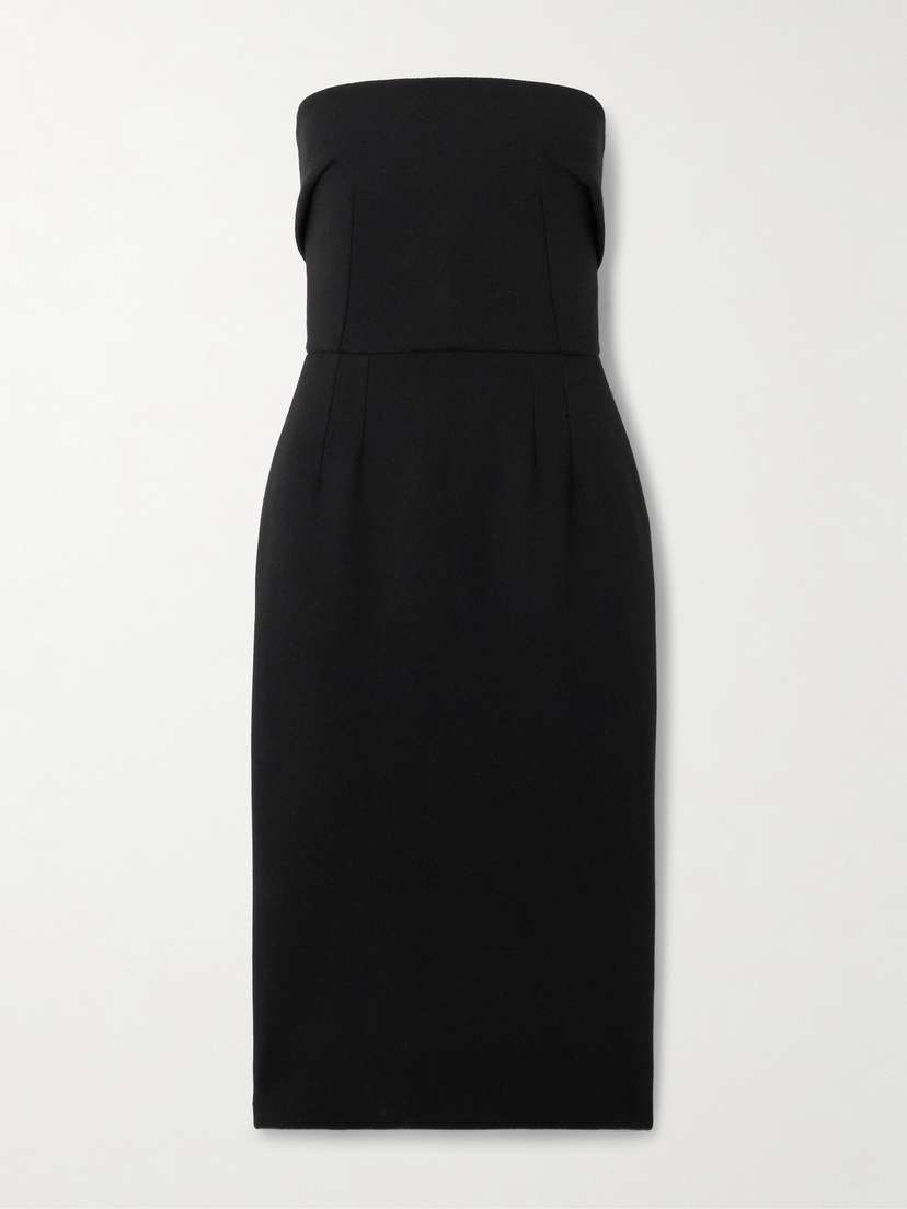 Dolce & Gabbana Strapless Wool-crepe Midi Dress