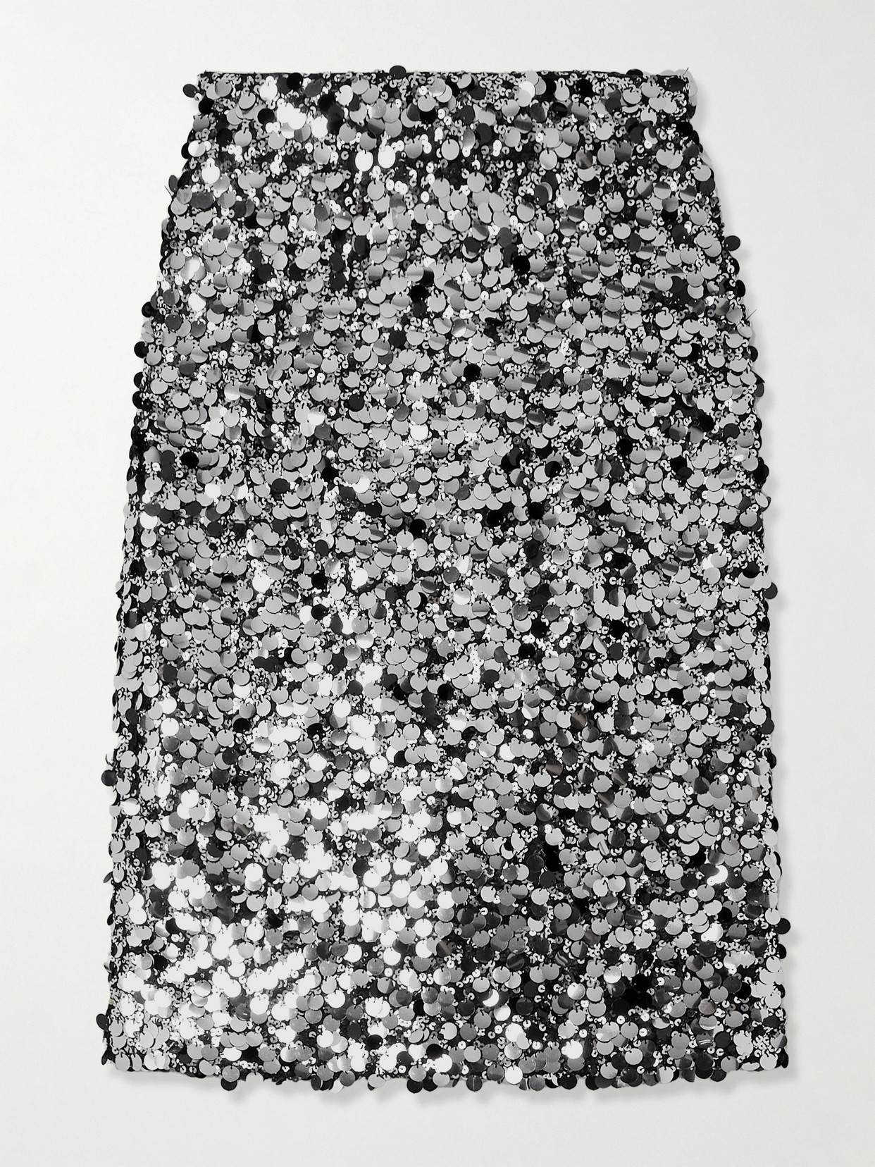 Dolce & Gabbana Sequined Jersey Skirt In Silver