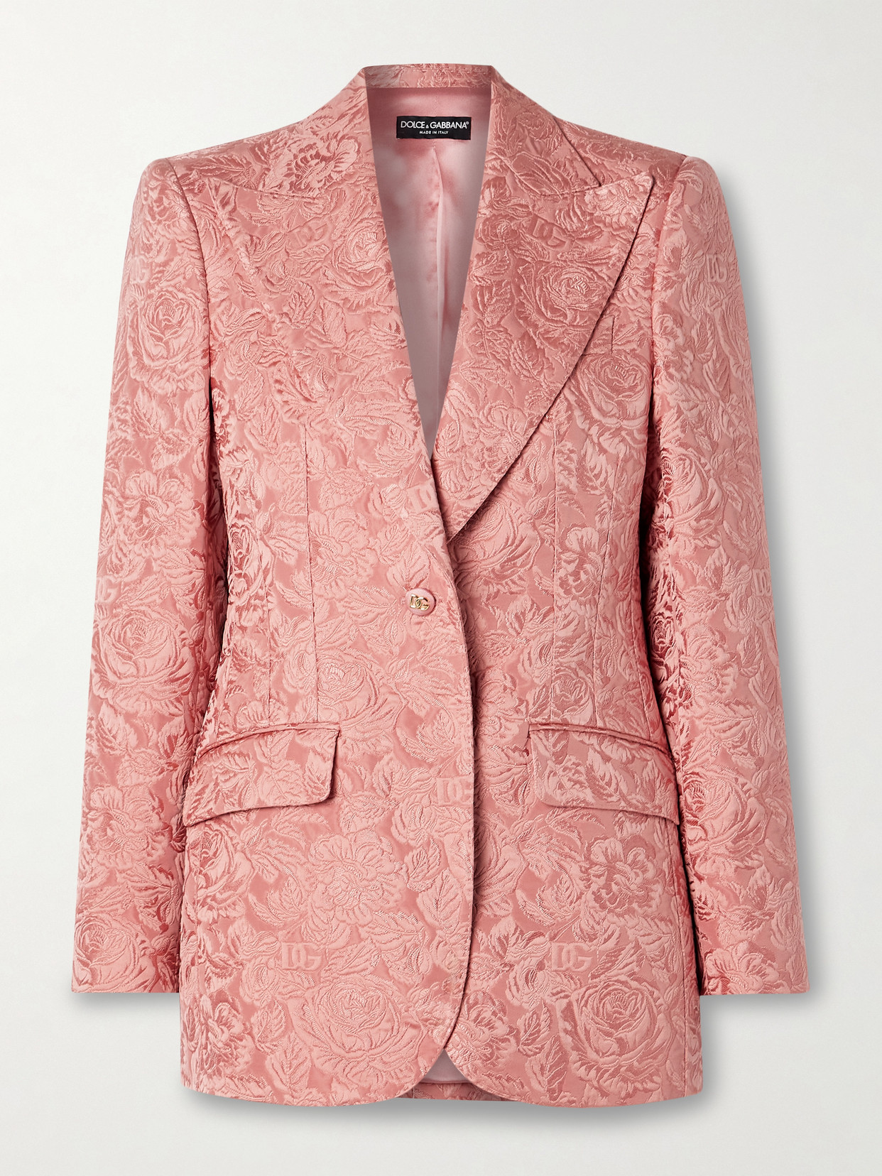 Dolce & Gabbana Turlington Cloqué Blazer In Pink