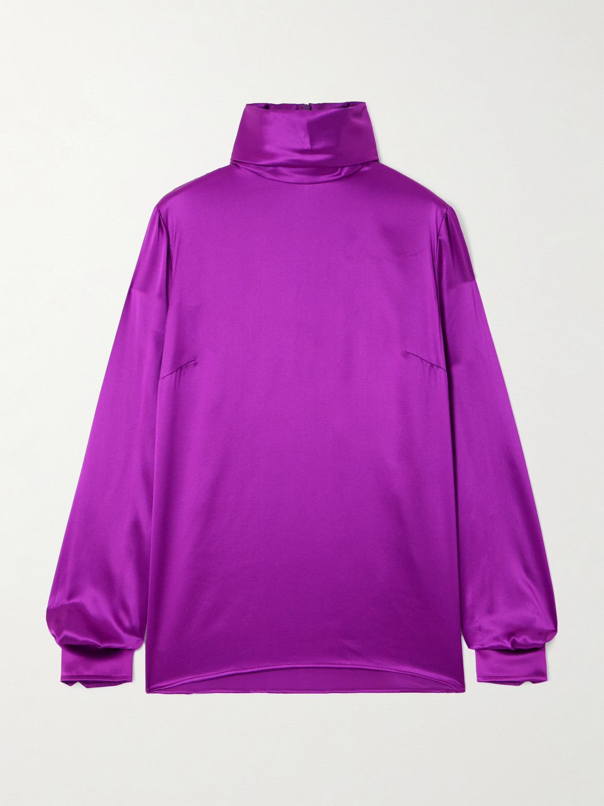 Dolce & Gabbana Silk-satin Turtleneck Blouse In Purple
