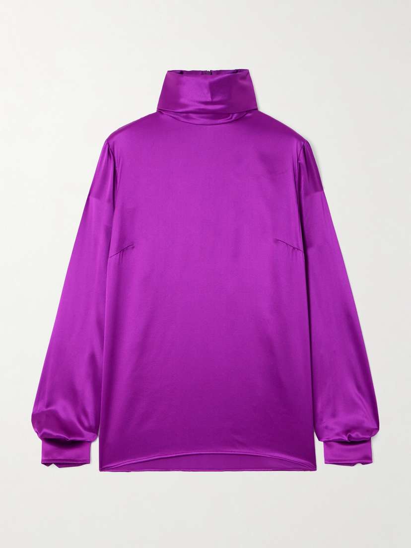 Dolce & Gabbana Silk-satin Turtleneck Blouse