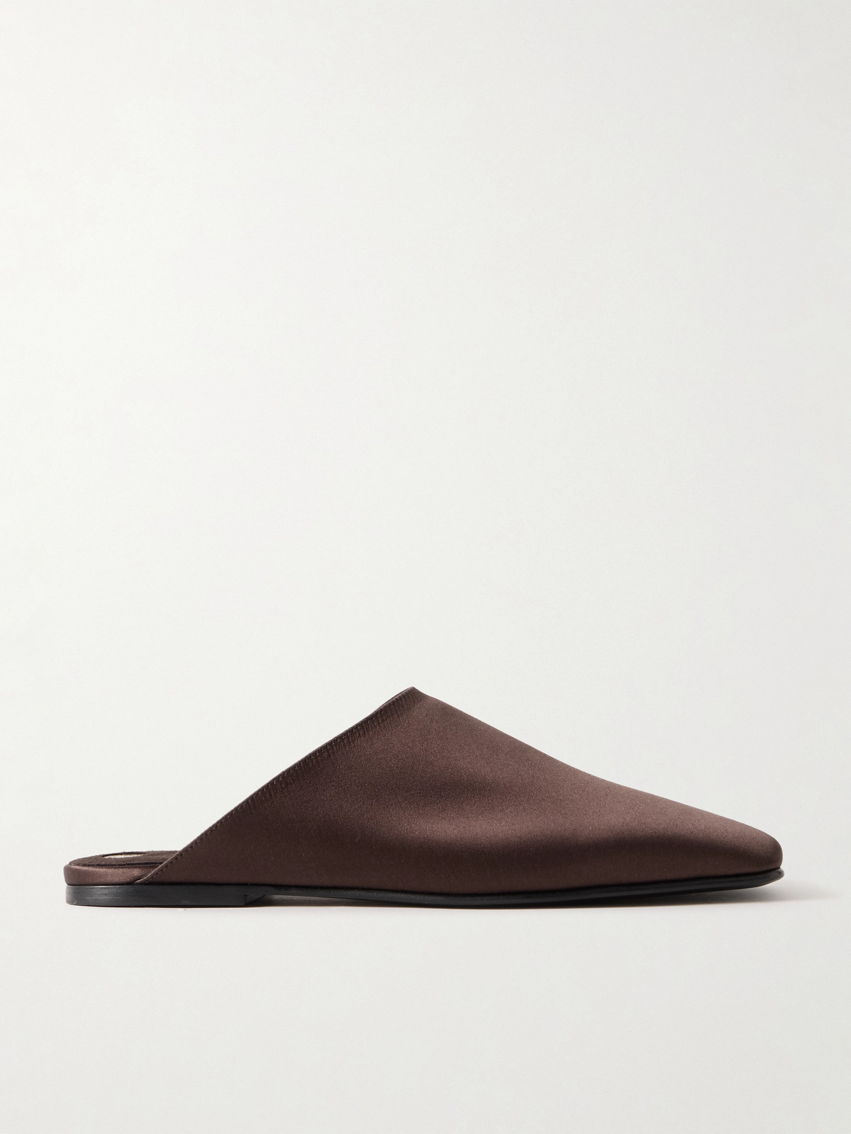 Loro Piana Alba Satin Slippers In Brown