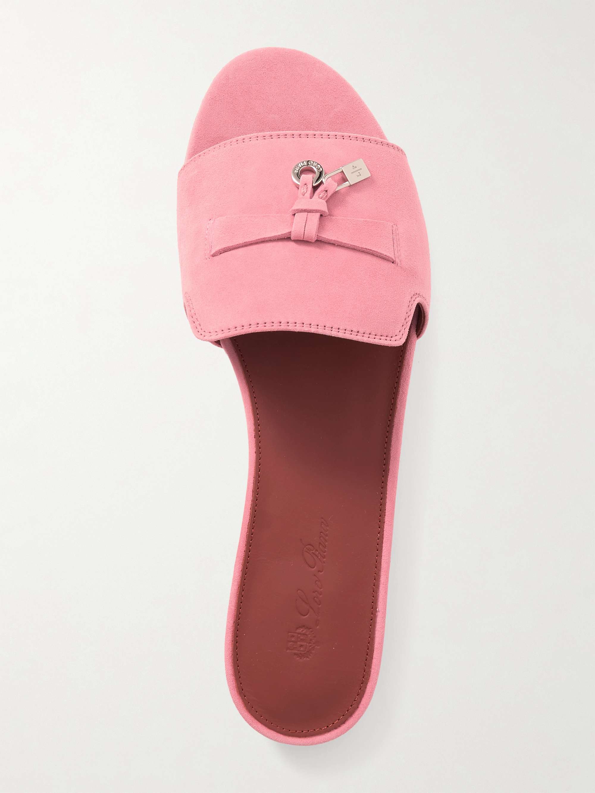 LORO PIANA Summer Charms suede slides