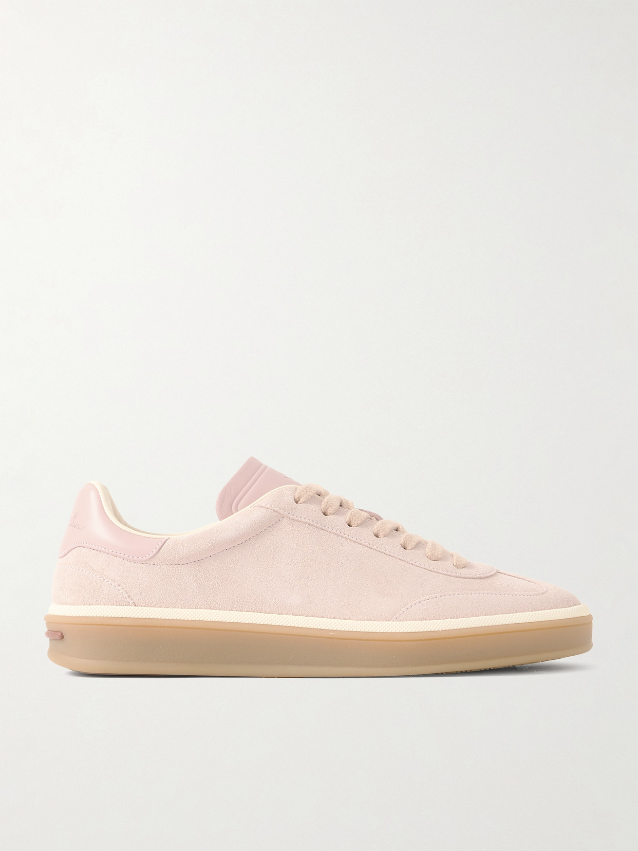 Loro Piana Mixed Leather Low-top Tennis Sneakers In Pink