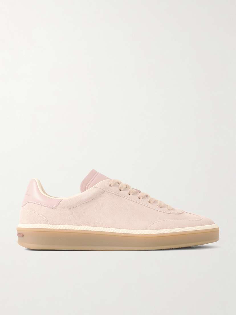 Loro Piana Tennis Walk Leather-trimmed Suede Sneakers