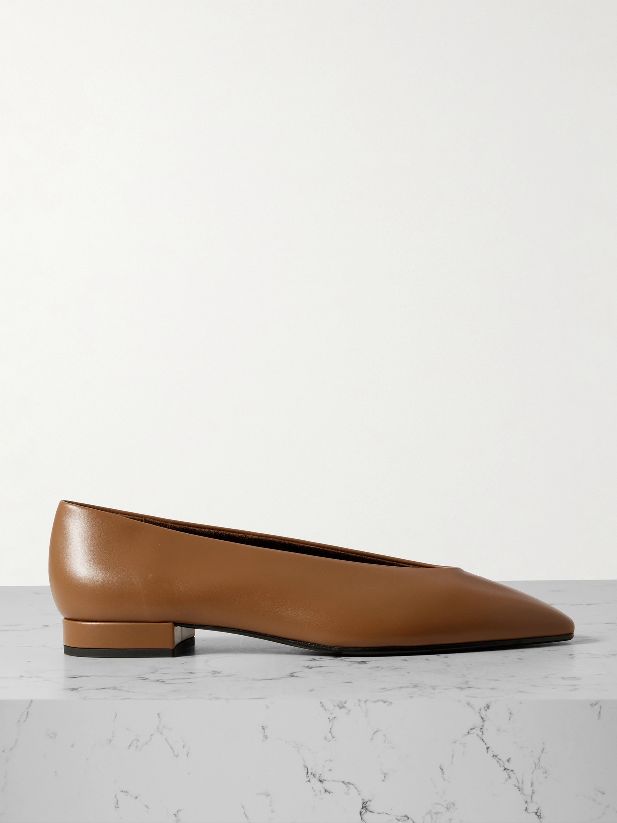 Loro Piana Rebecca Calfskin Ballerina Flats In Brown