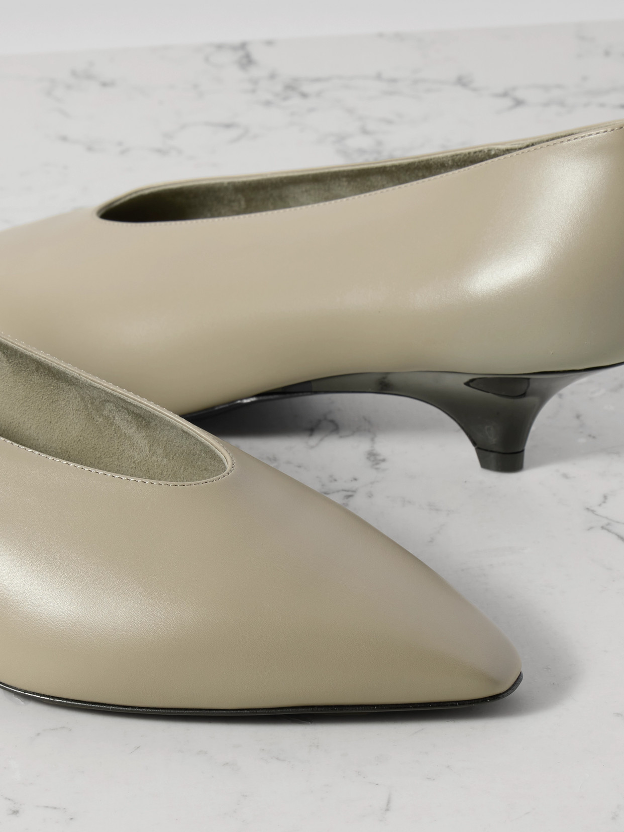 Loro Piana Rebecca Leather Pumps In Green