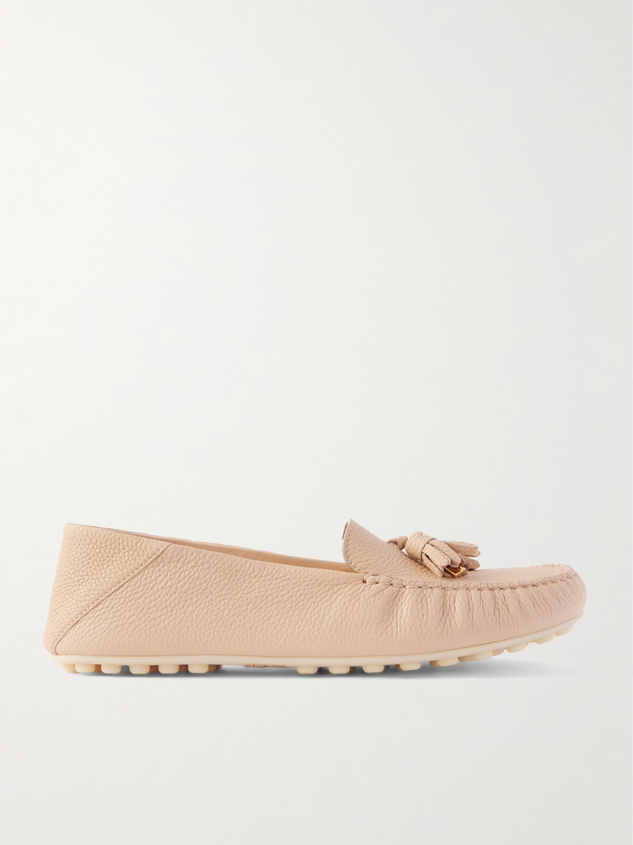 Loro Piana Tasseled Textured-leather Collapsible-heel Loafers