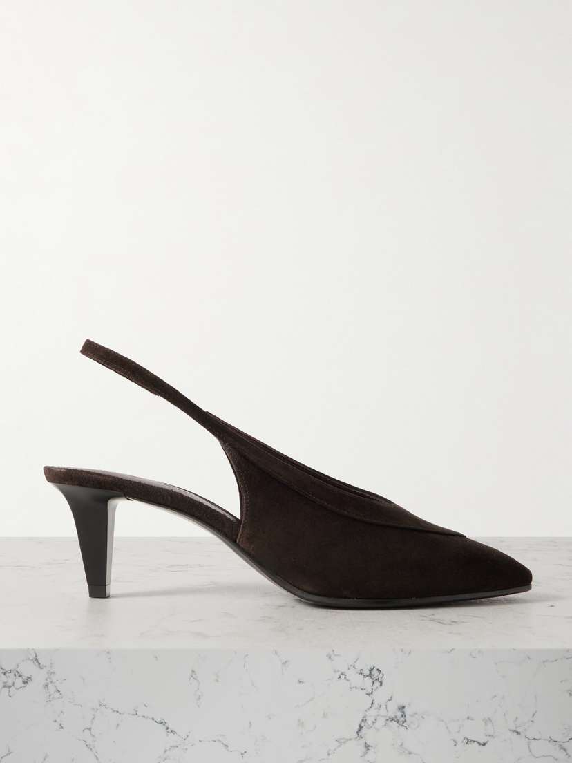 Loro Piana Rebecca Suede Slingback Pumps