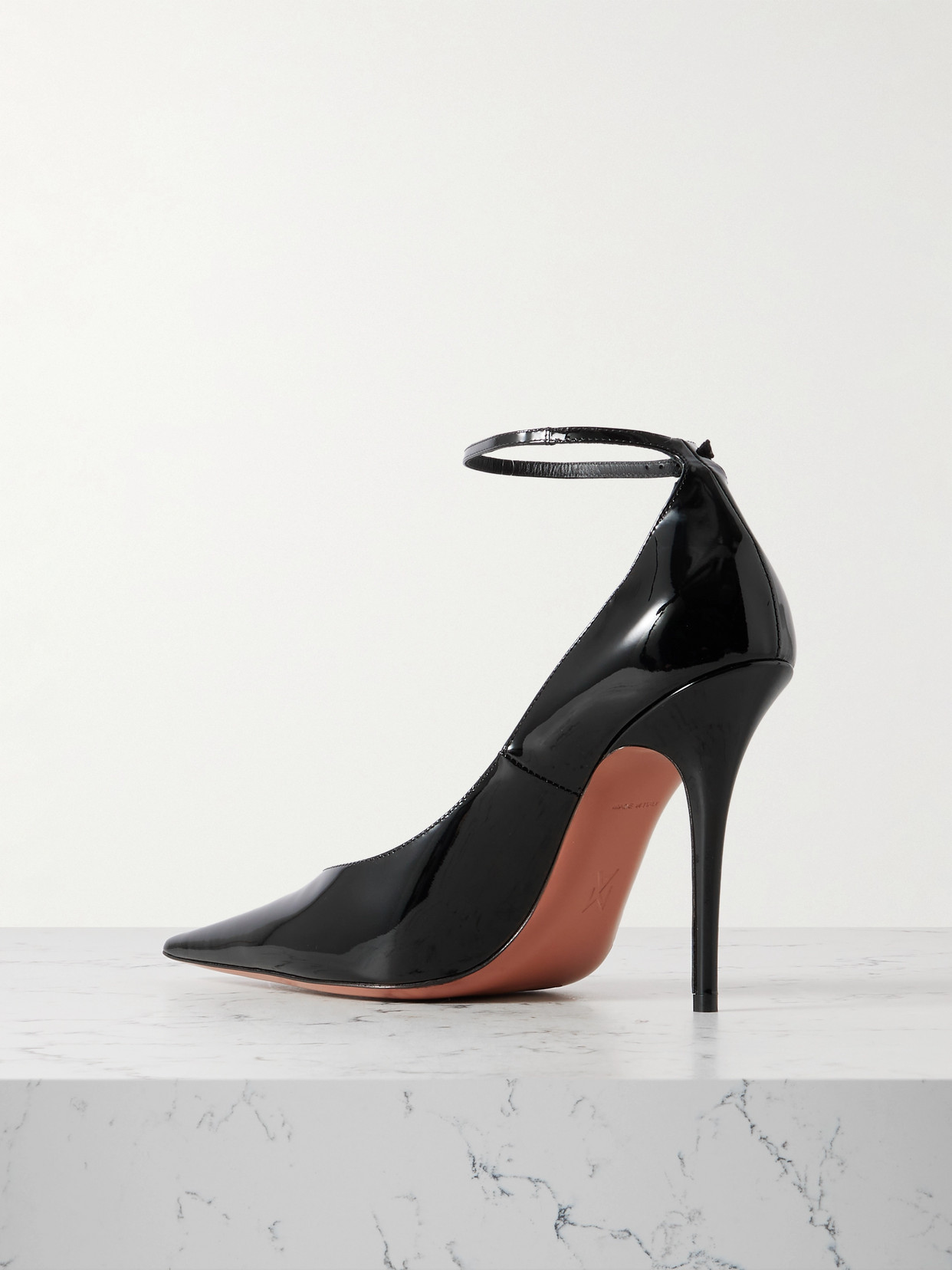 AMINA MUADDI ANOK PATENT-LEATHER POINT-TOE PUMPS