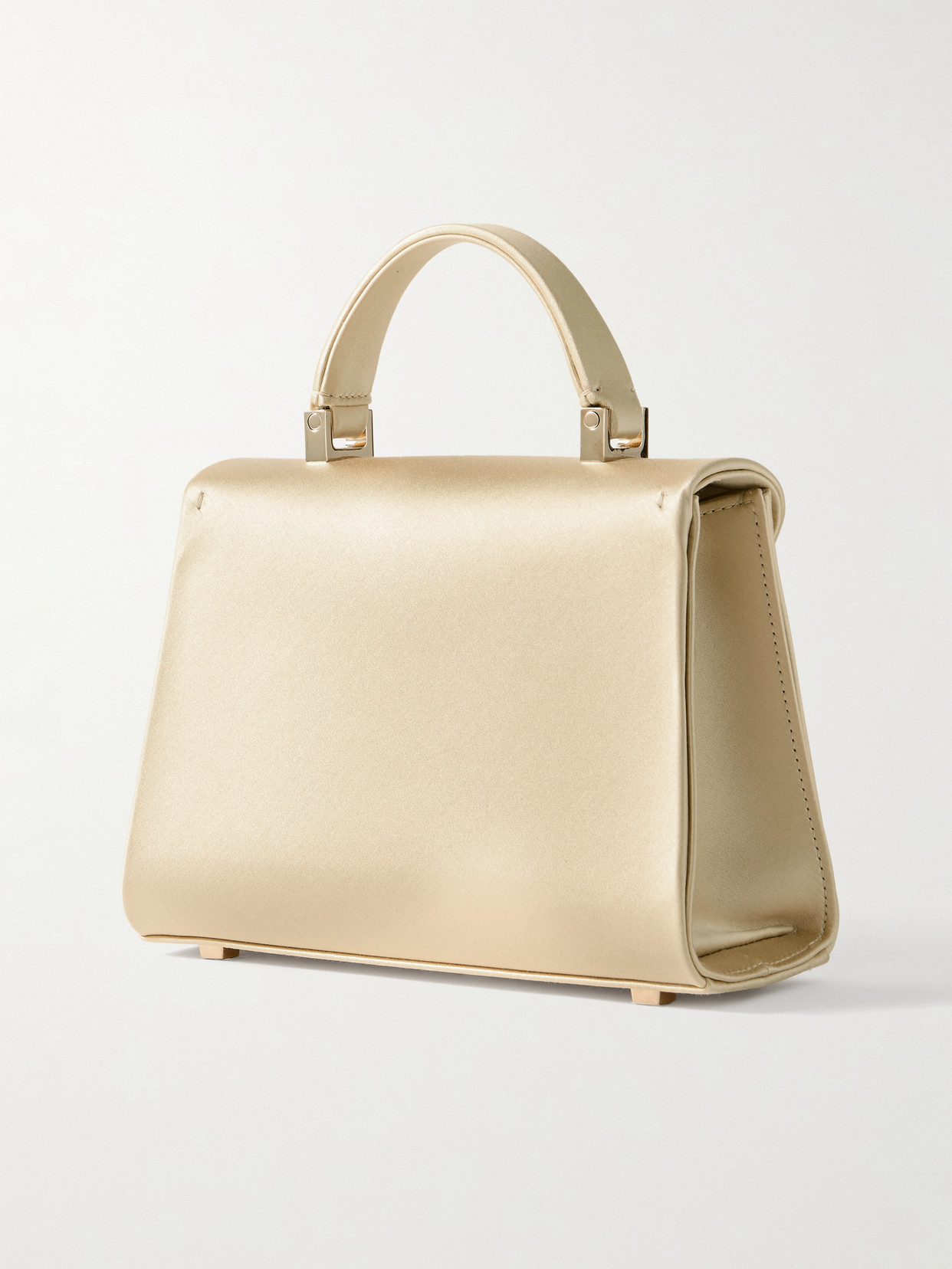 Valextra Iside Micro Satin Tote In Gold