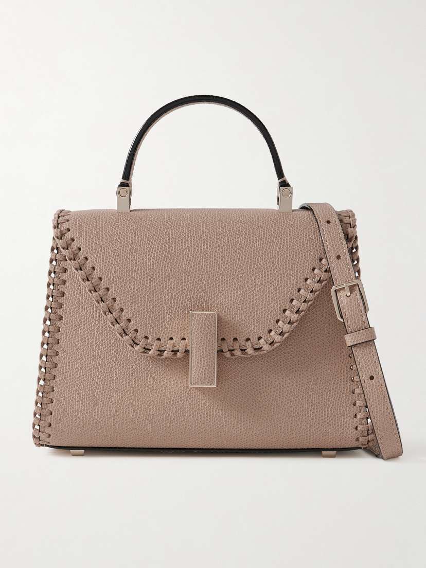 Valextra Iside Micro Whipstitched Textured-leather Tote