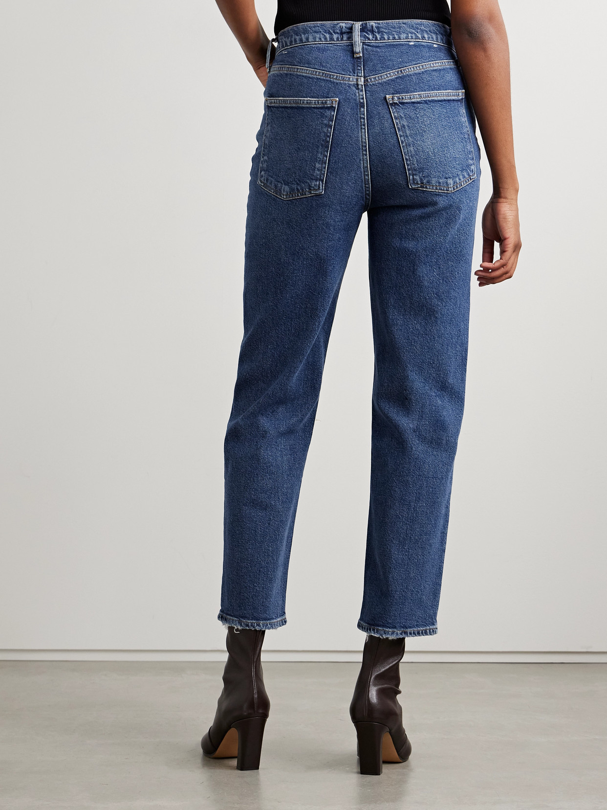 Agolde Valen Straight Leg Jeans With Faded Wash In Blue