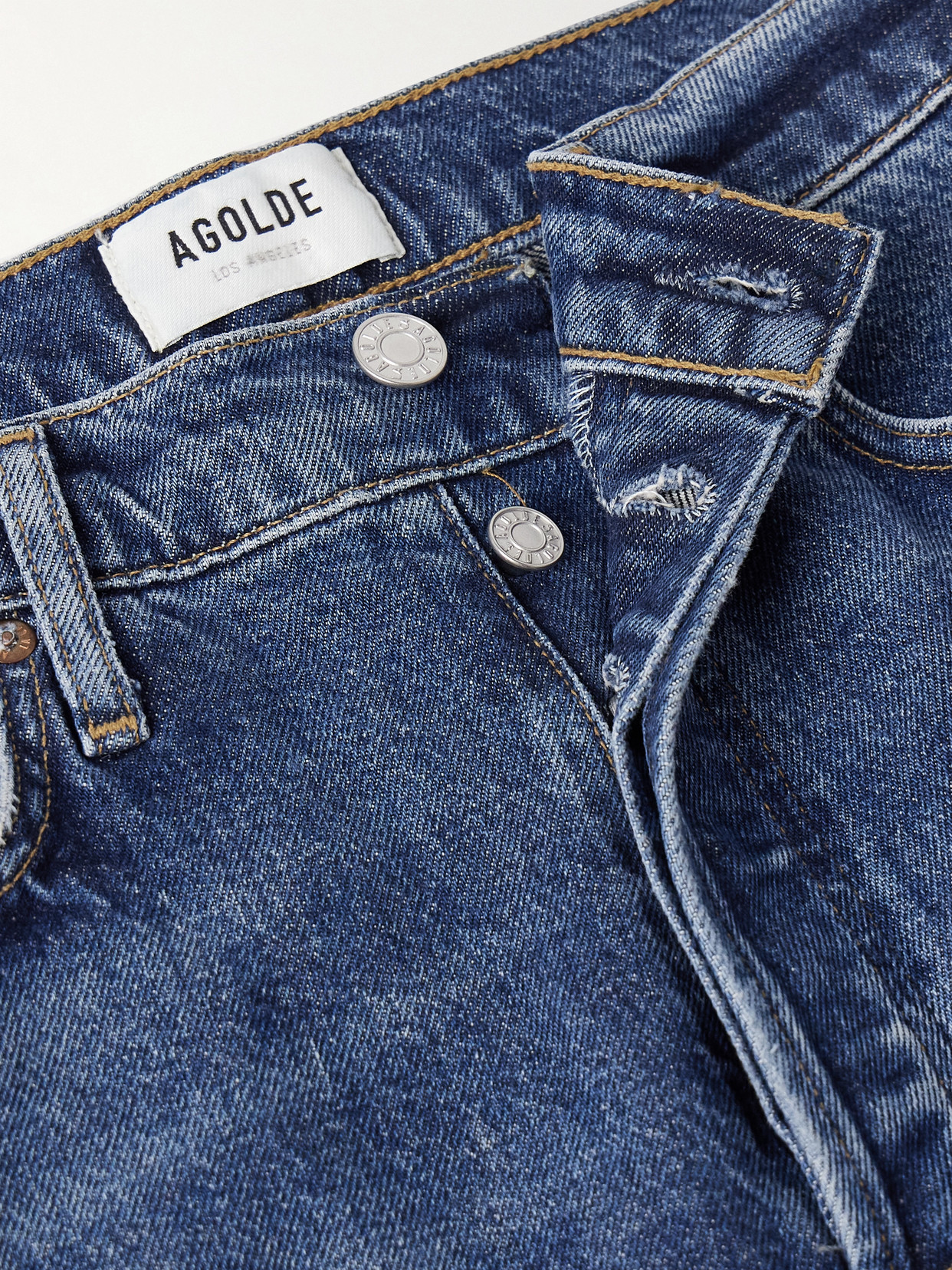 Agolde Valen Straight Leg Jeans With Faded Wash In Blue