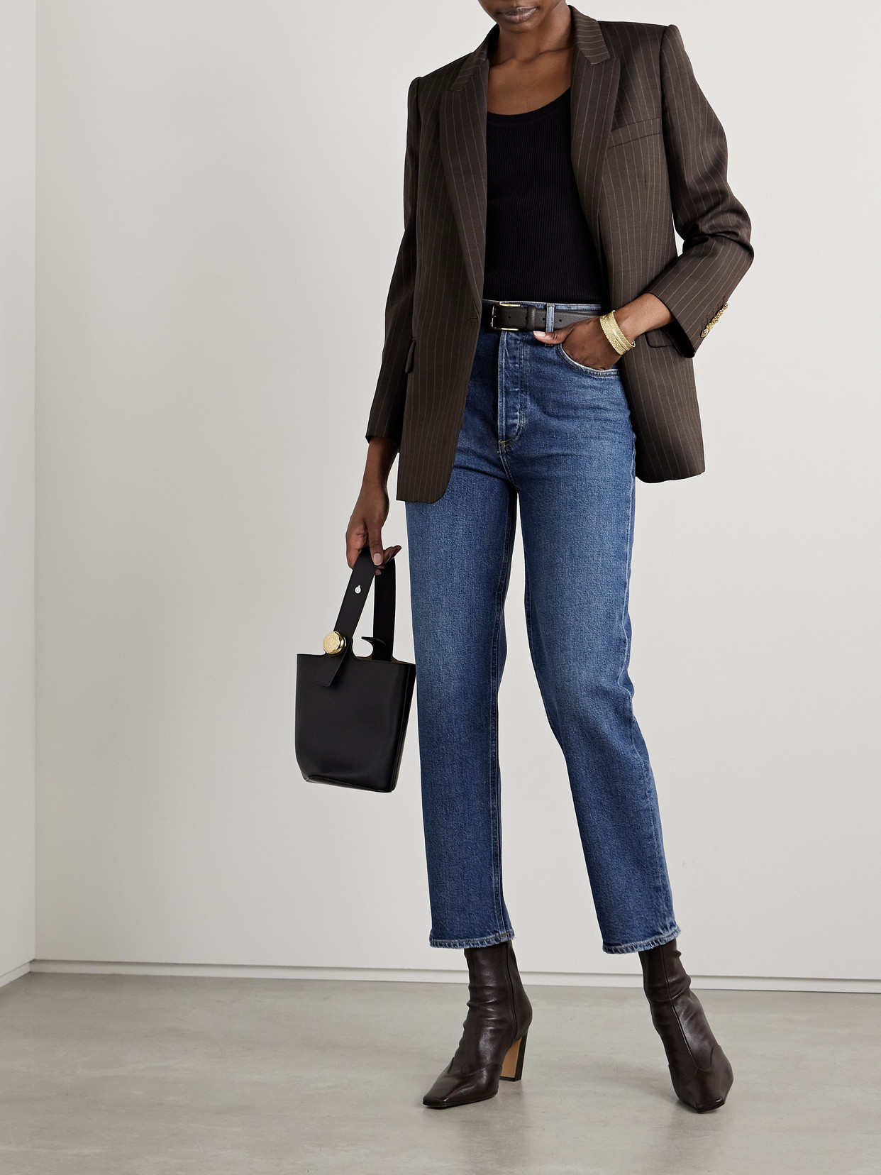Agolde Valen Straight Leg Jeans With Faded Wash In Blue