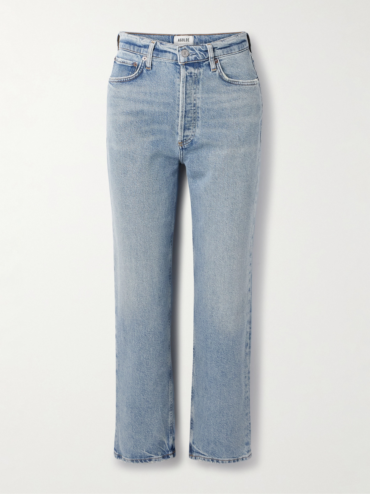 Agolde '90s Pinch Waist Cropped High-rise Straight-leg Jeans In Blue
