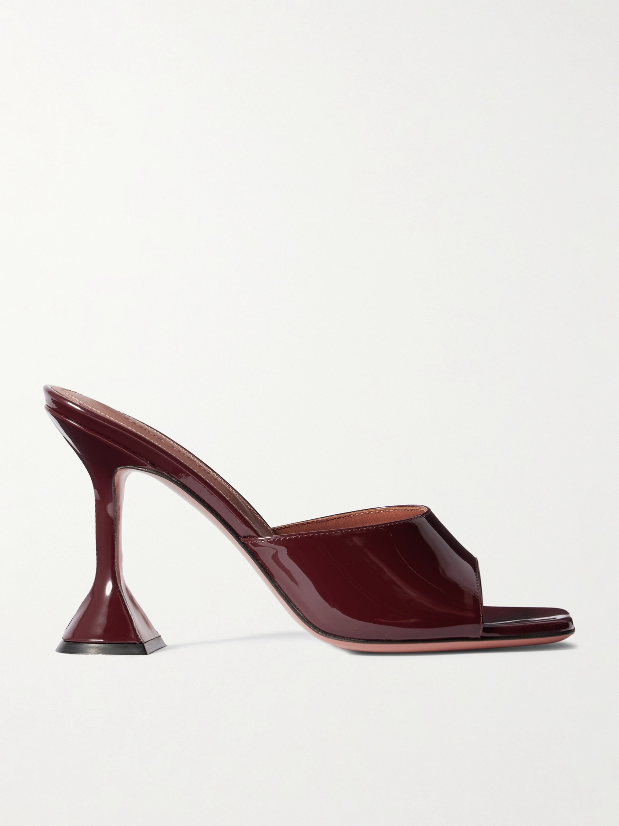 Amina Muaddi Brown Lupita Slipper Heeled Sandals In Burgundy