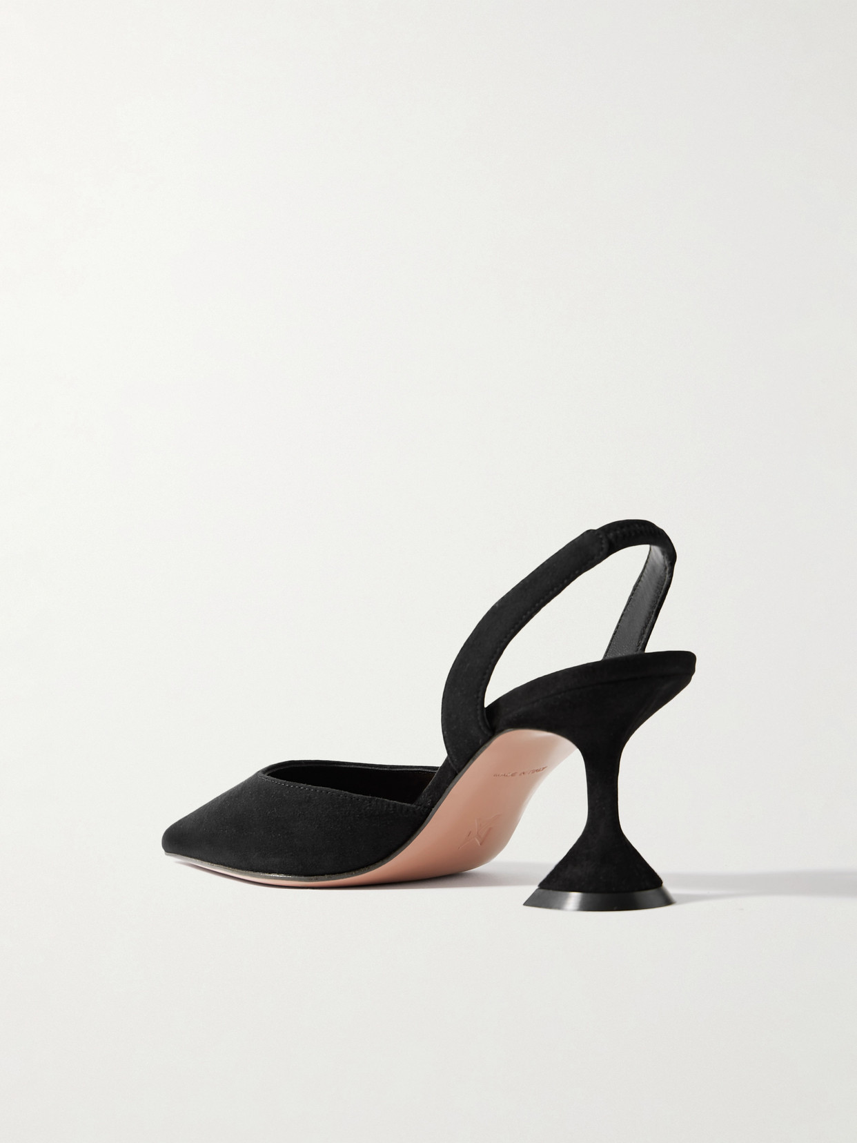 Amina Muaddi Womens Black Holli 70 Suede Slingback Heels In Black