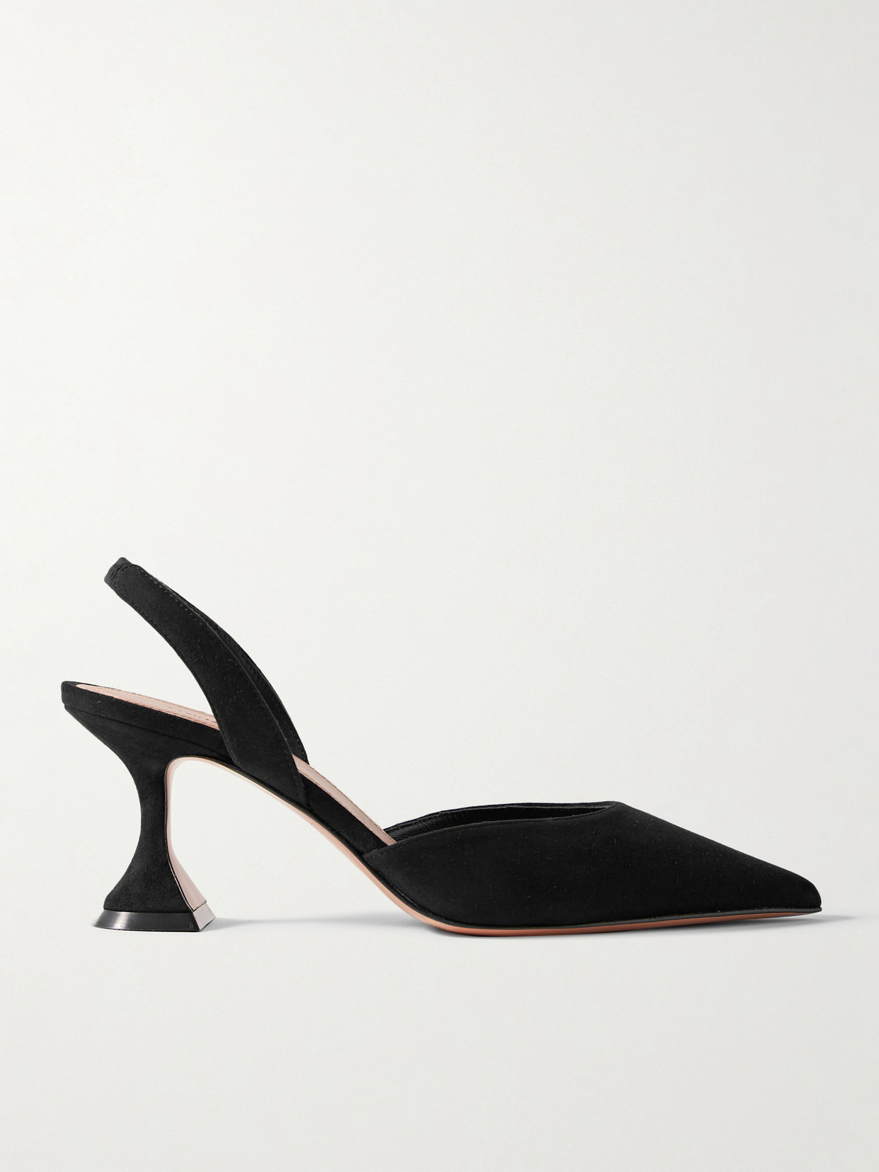 Amina Muaddi - Holli Suede Slingback Pumps - Black