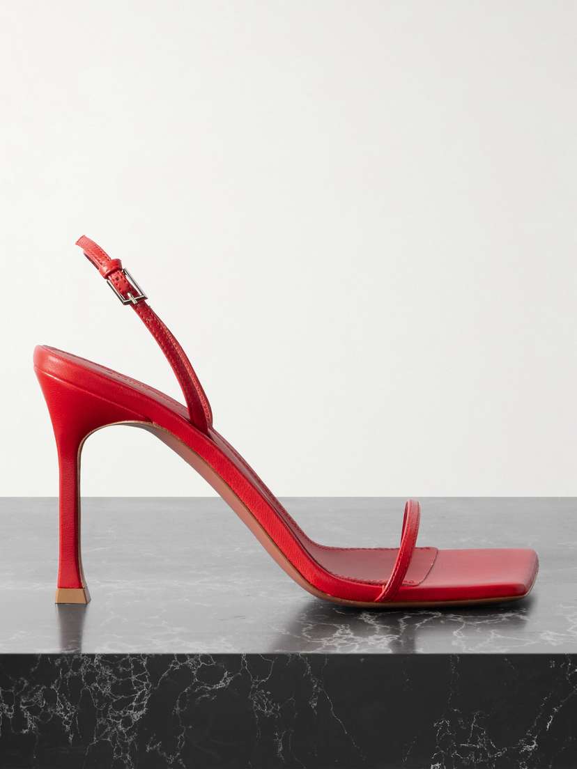 Amina Muaddi Maya Leather Sandals