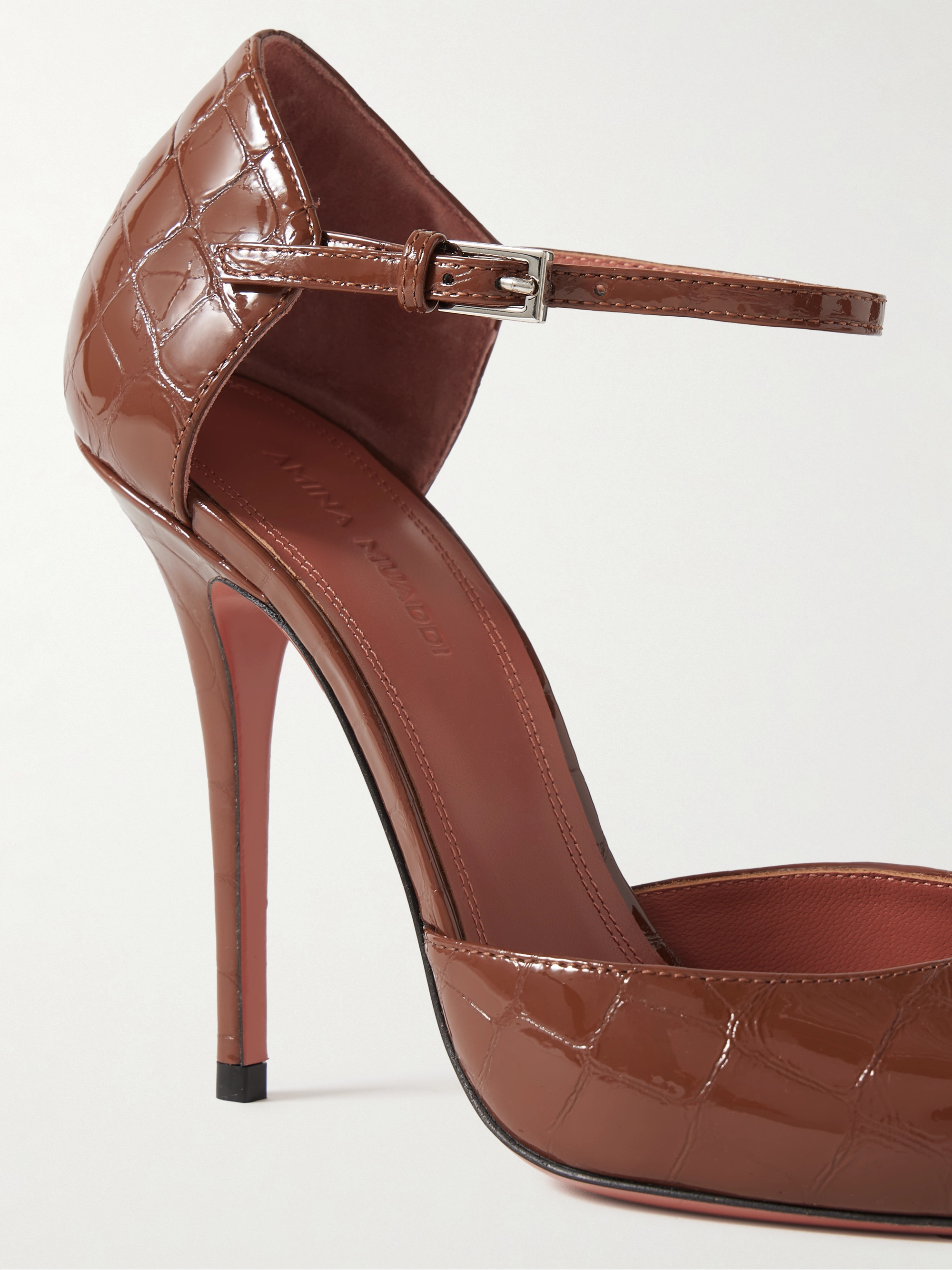 AMINA MUADDI - Barbara croc-effect patent-leather pumps | Plush