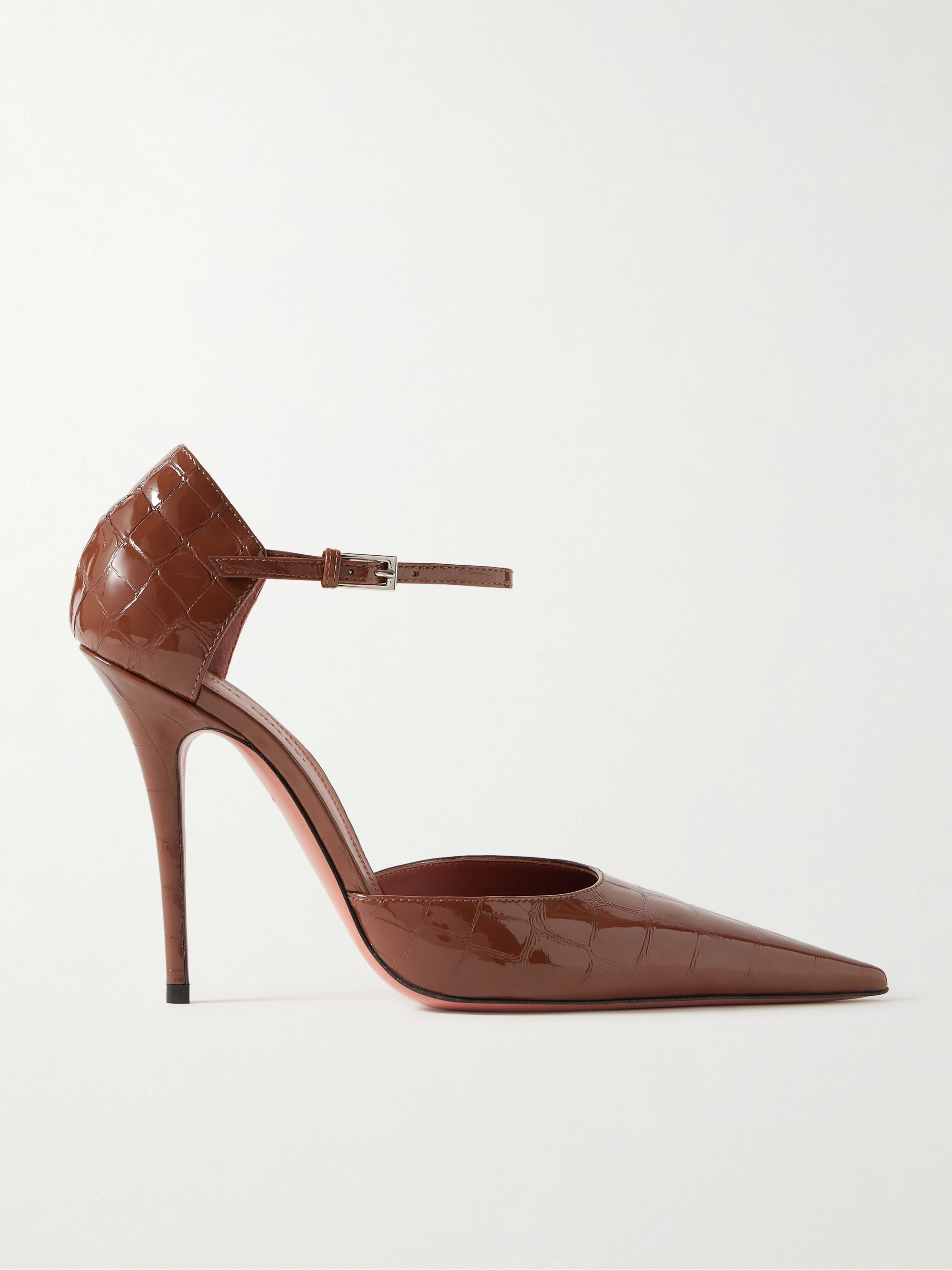 AMINA MUADDI - Barbara croc-effect patent-leather pumps | Plush