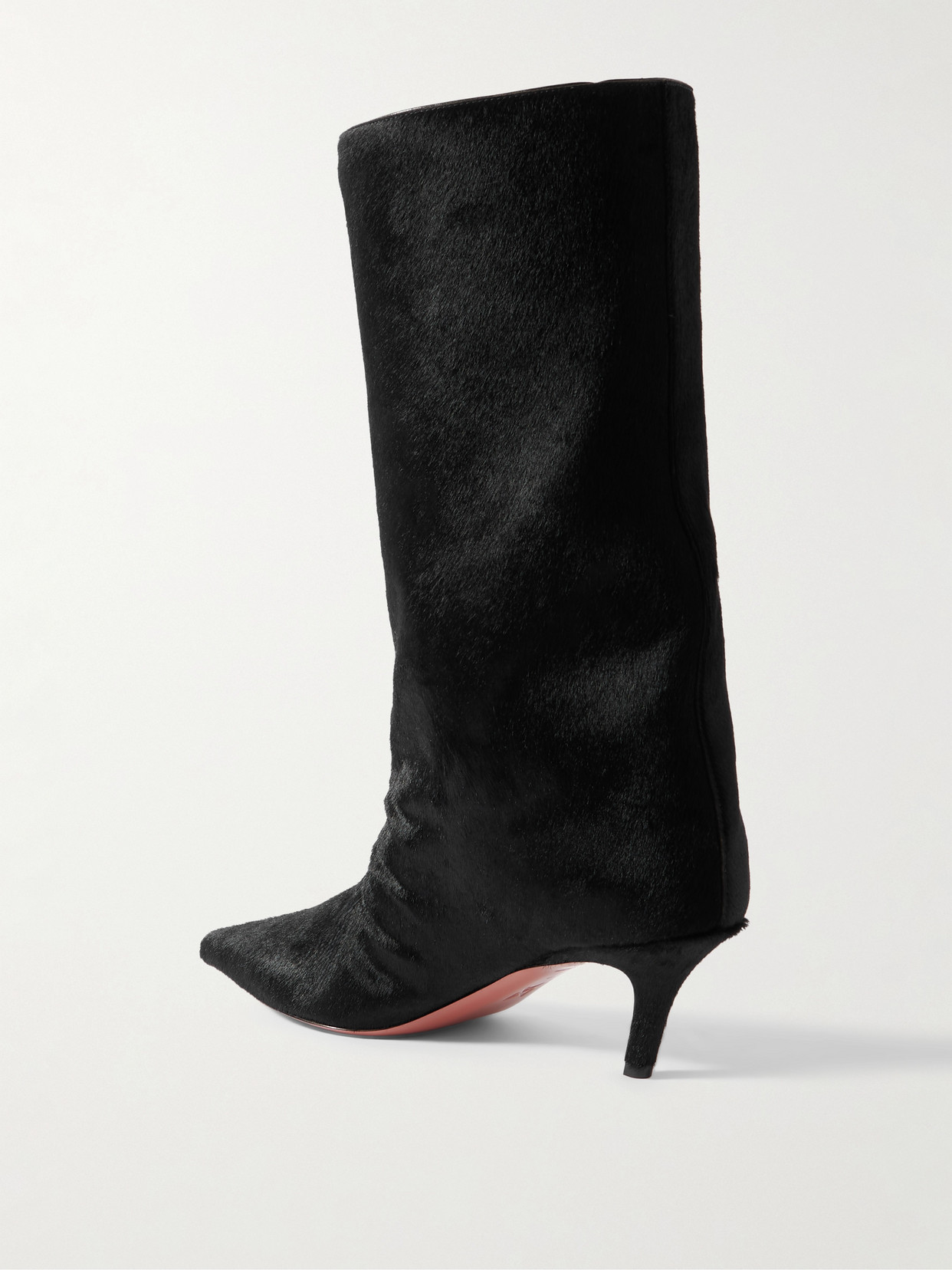 Amina Muaddi Fiona 60 Nappa Leather Mid-calf Boots In Black