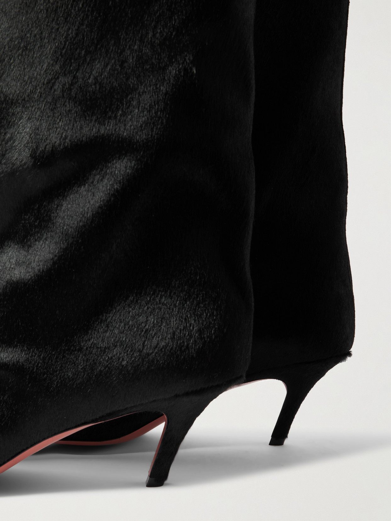 Amina Muaddi Fiona 60 Nappa Leather Mid-calf Boots In Black